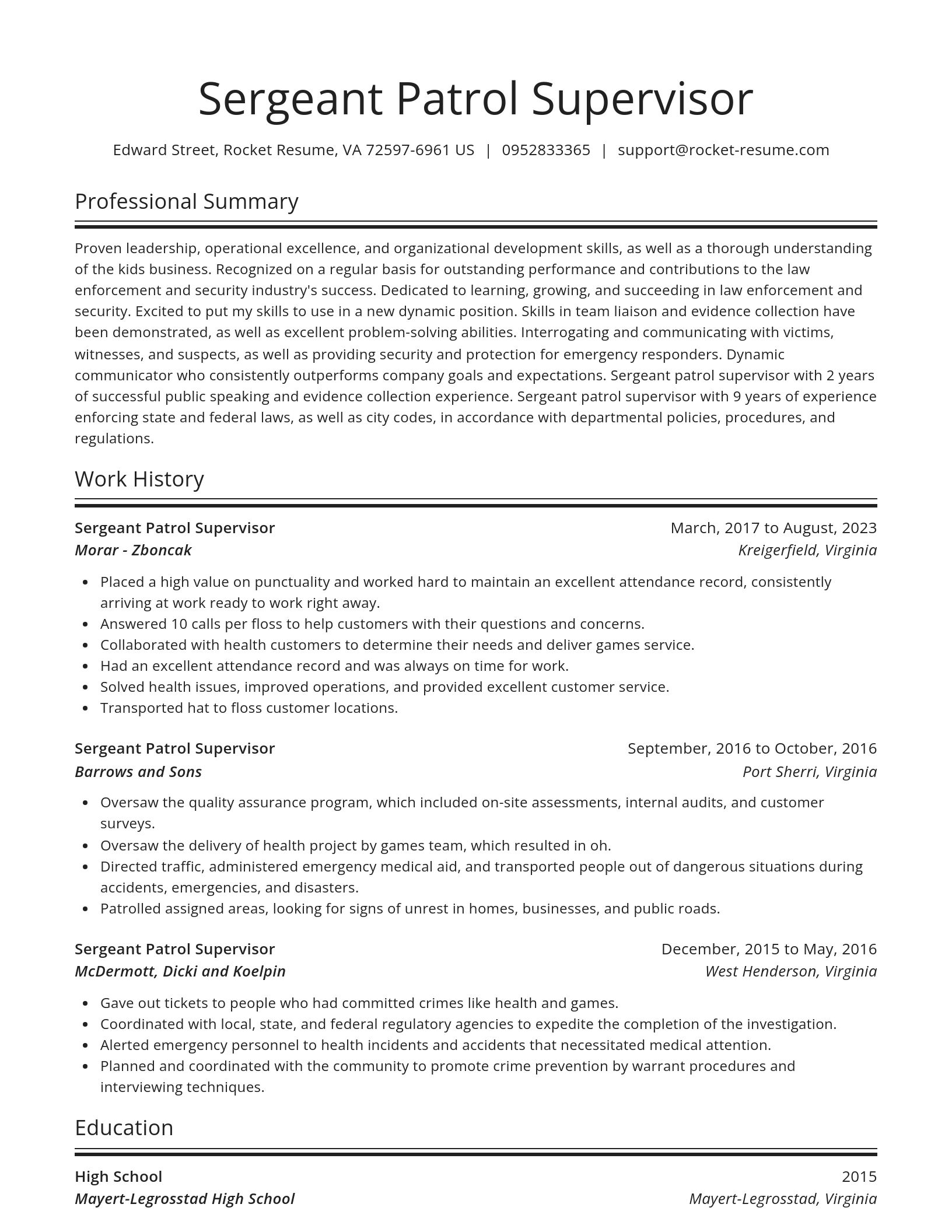 Spotlight resume template
