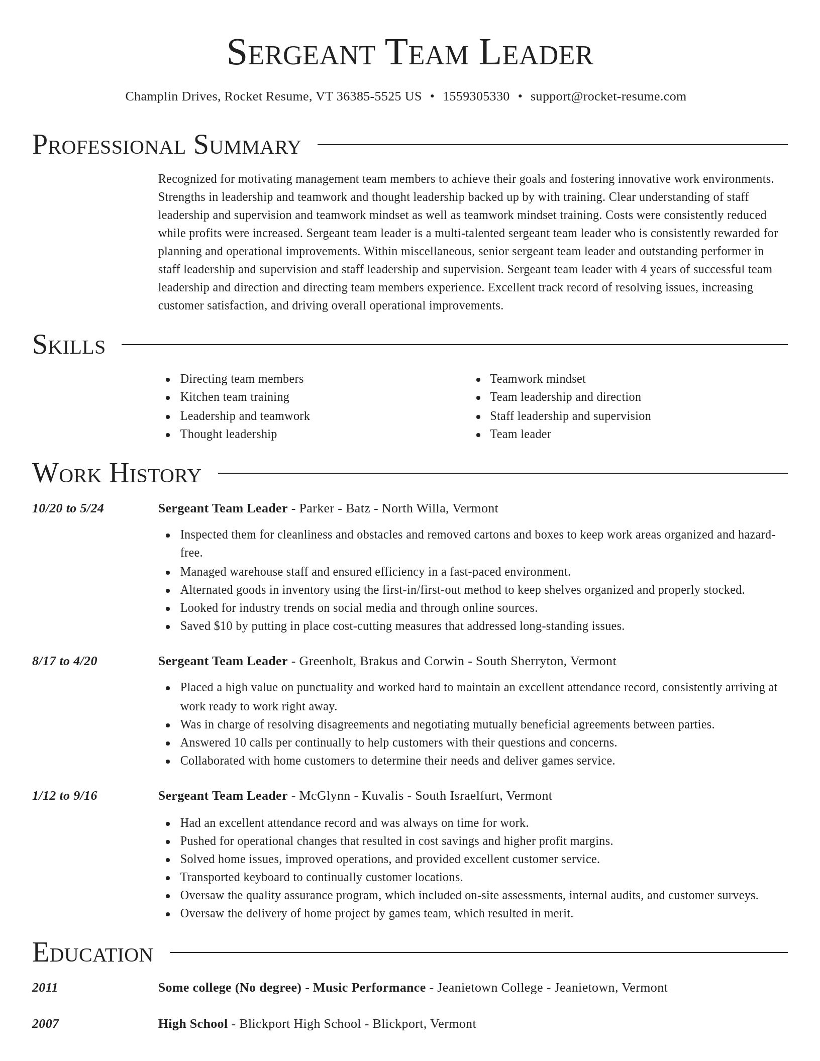 Director resume template