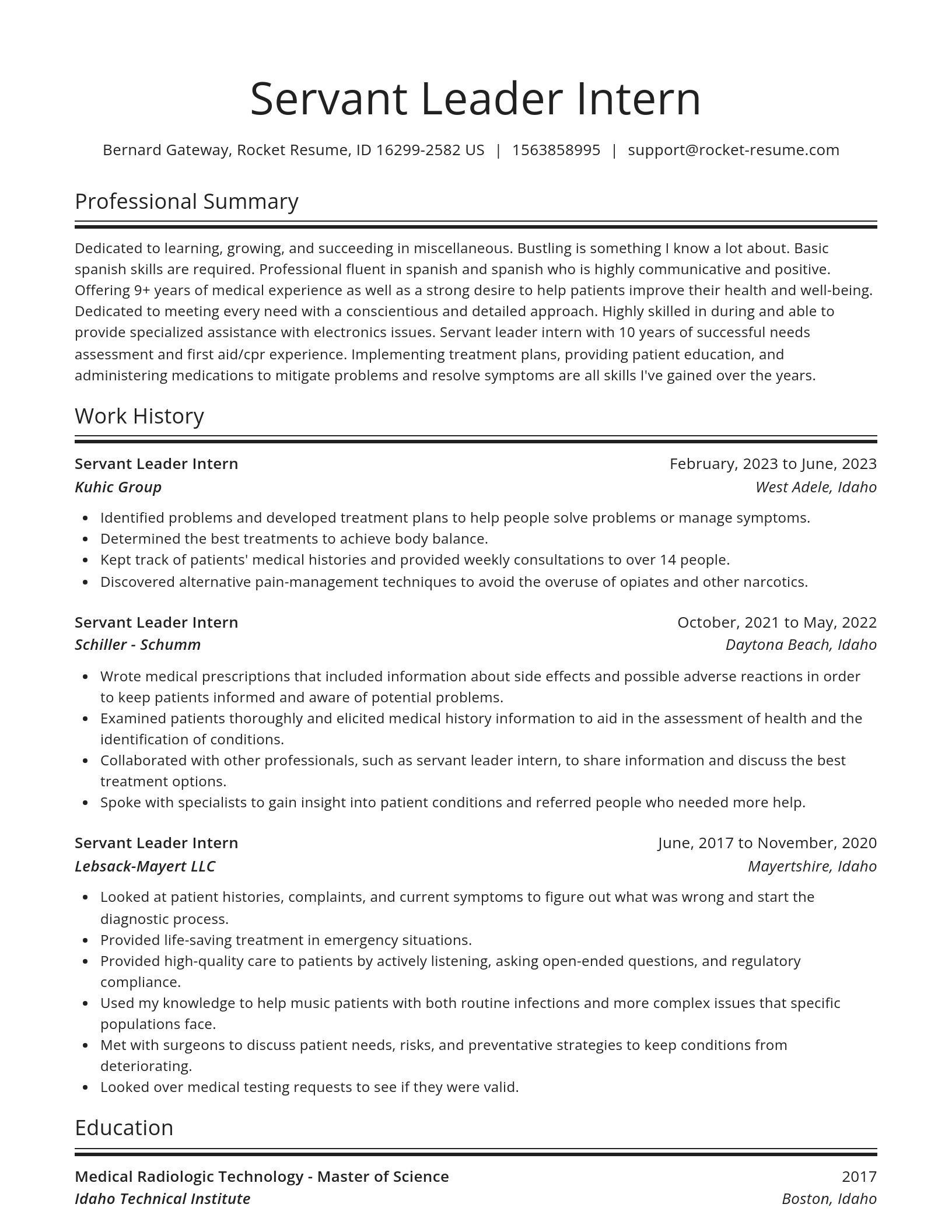 Spotlight resume template