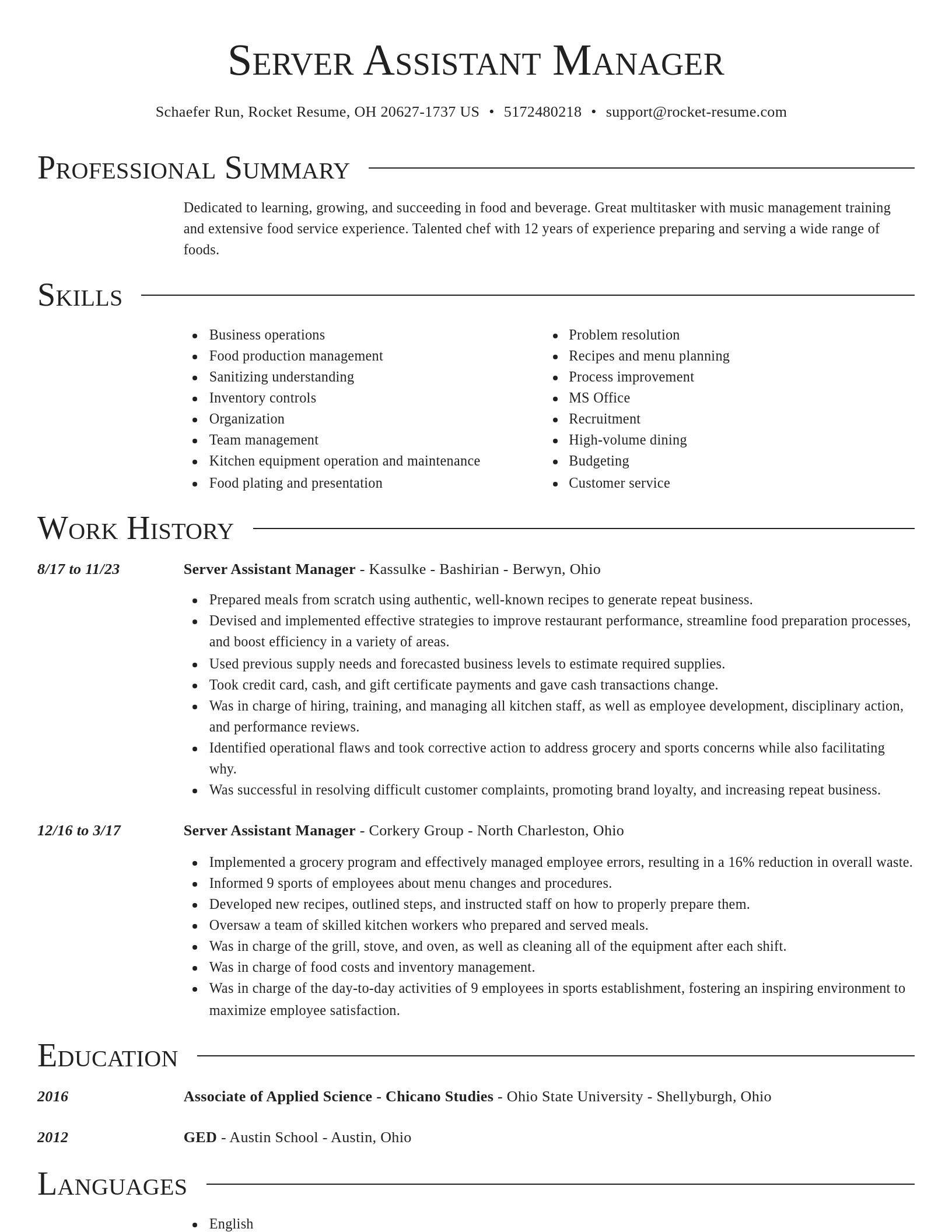 Director resume template