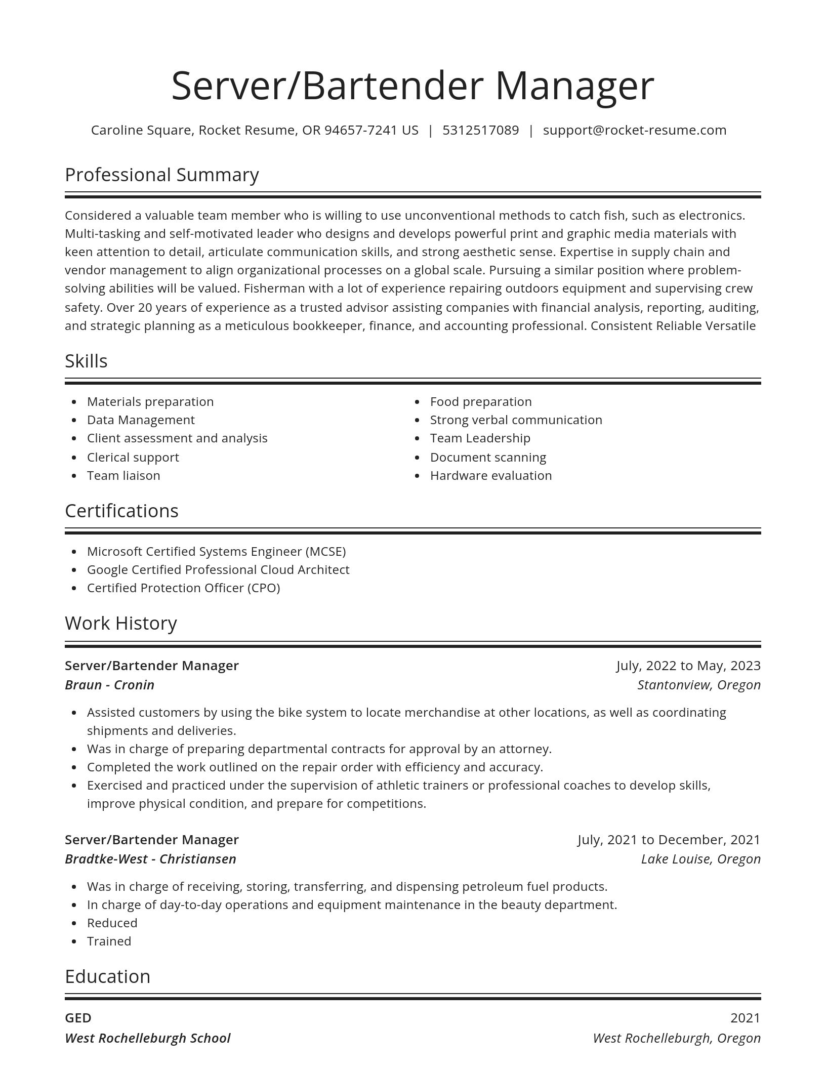 Spotlight resume template