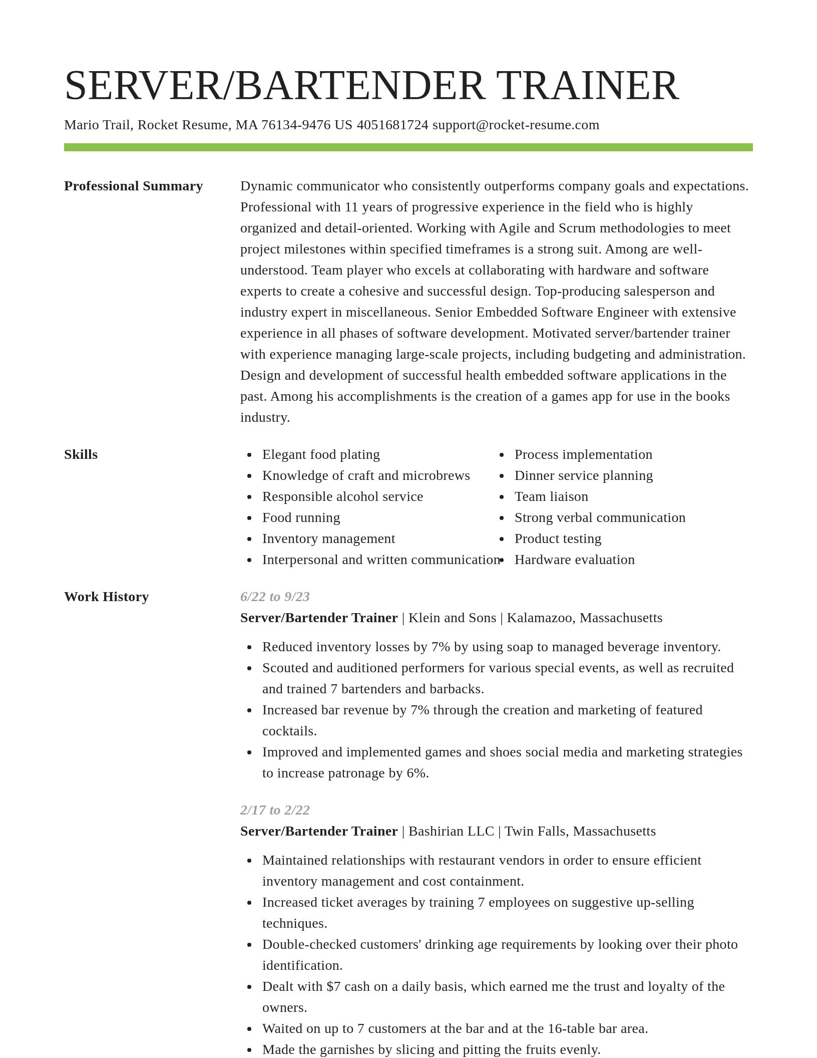 Smart resume template