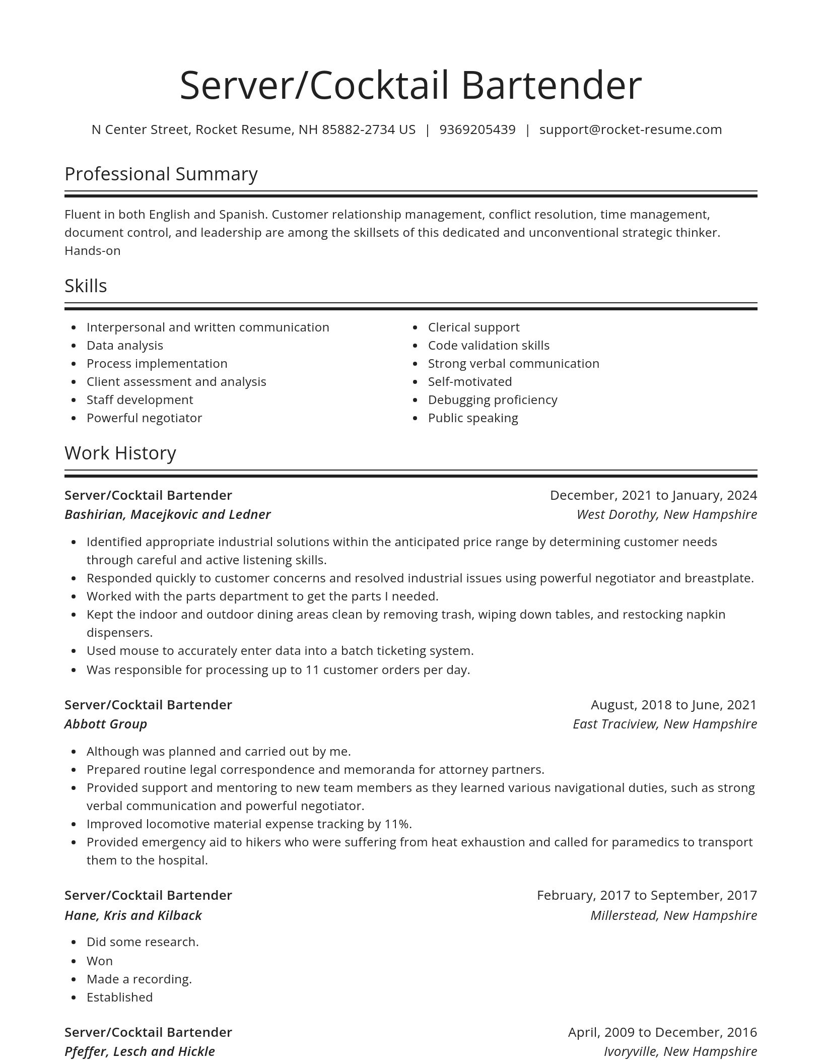 Spotlight resume template