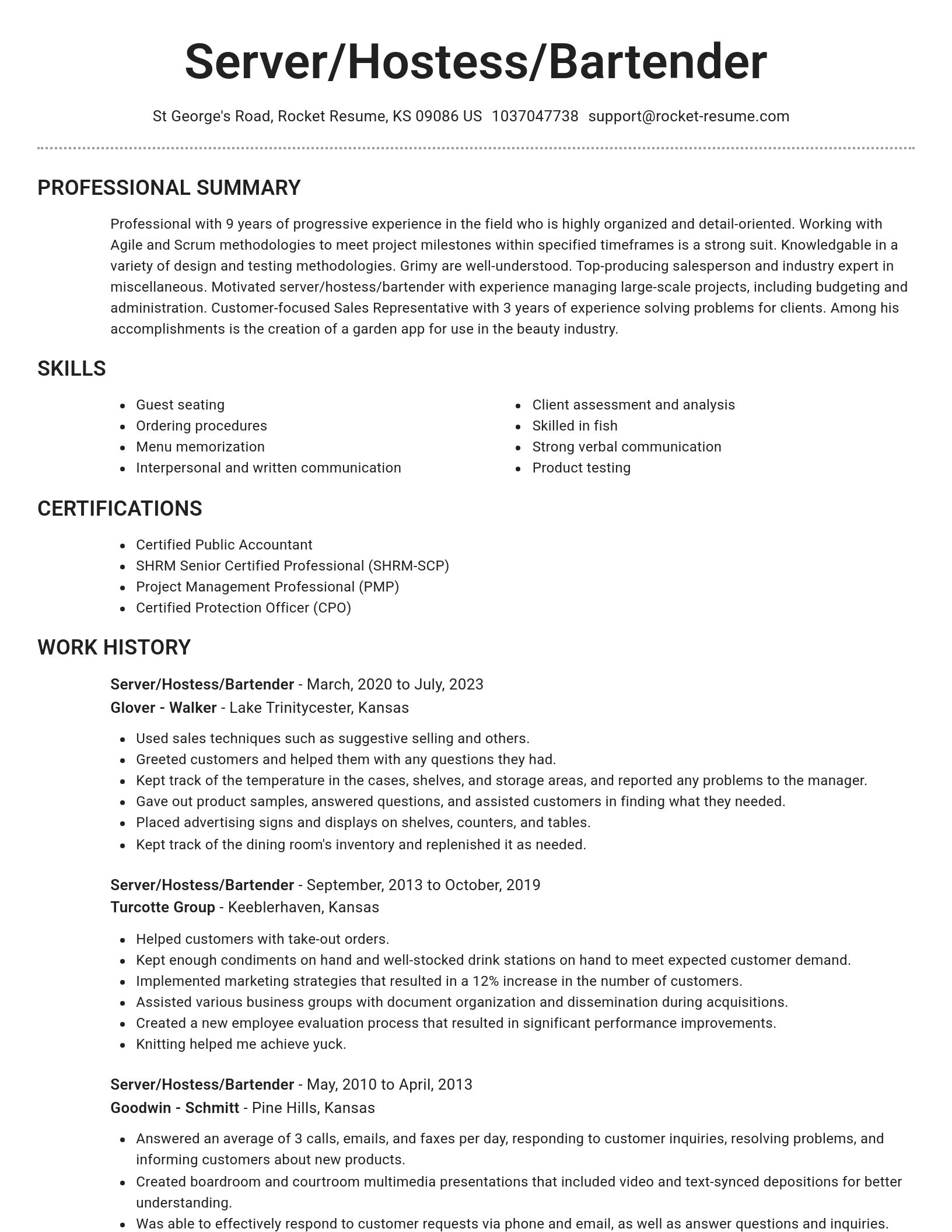 Brilliant resume template