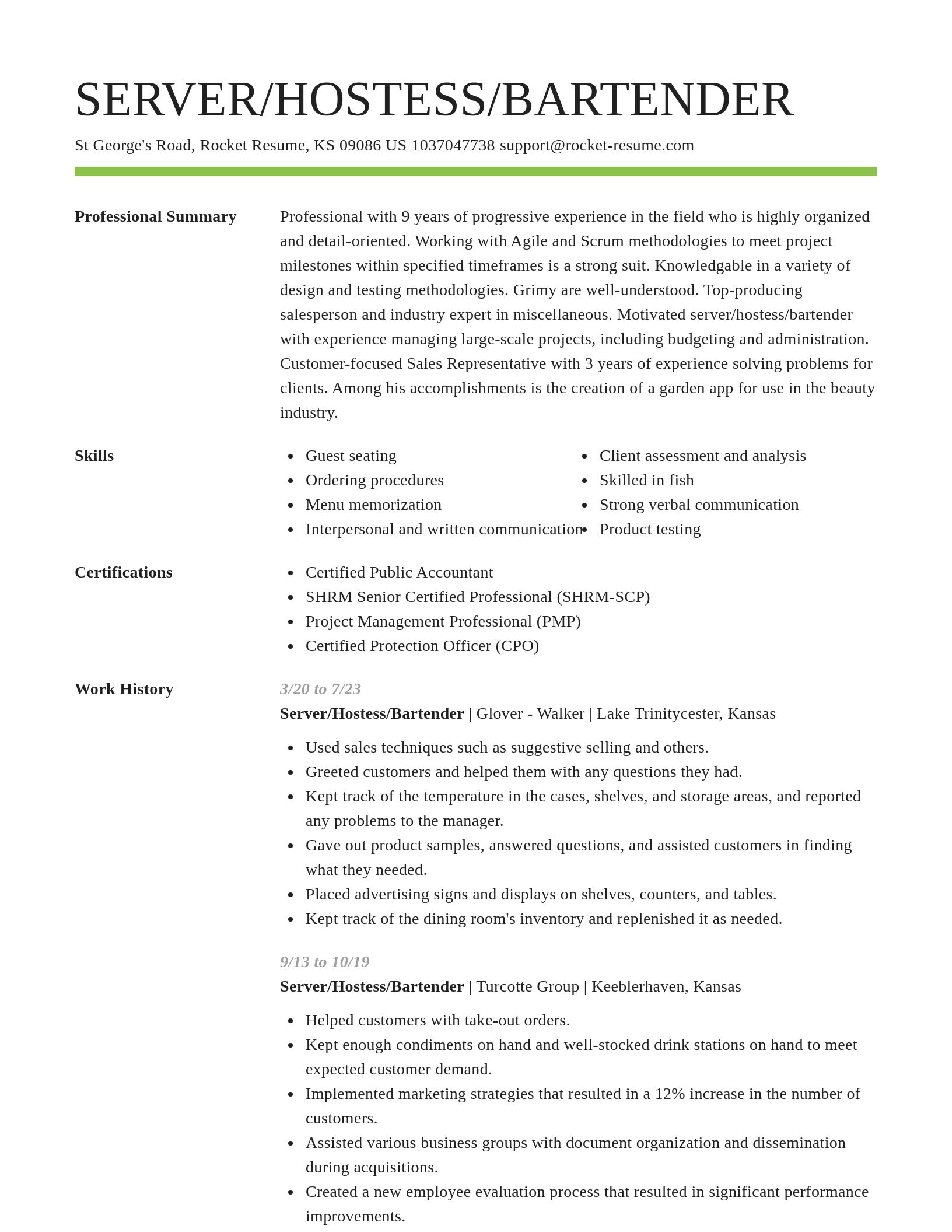 Smart resume template