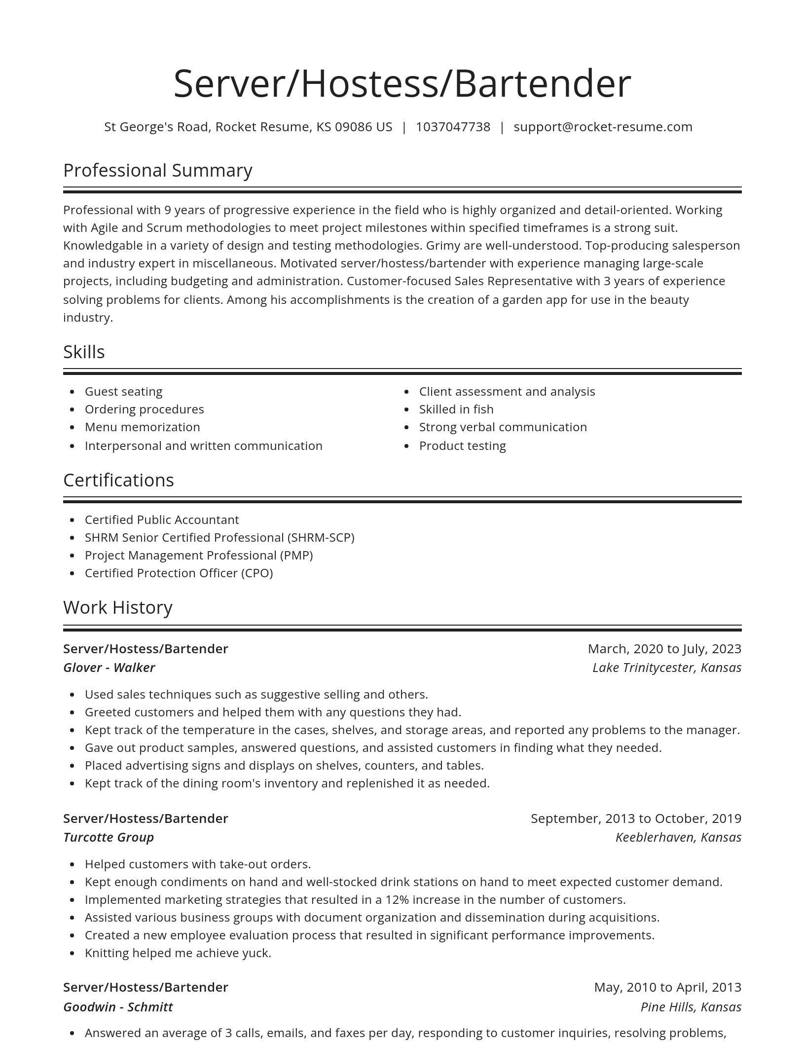 Spotlight resume template