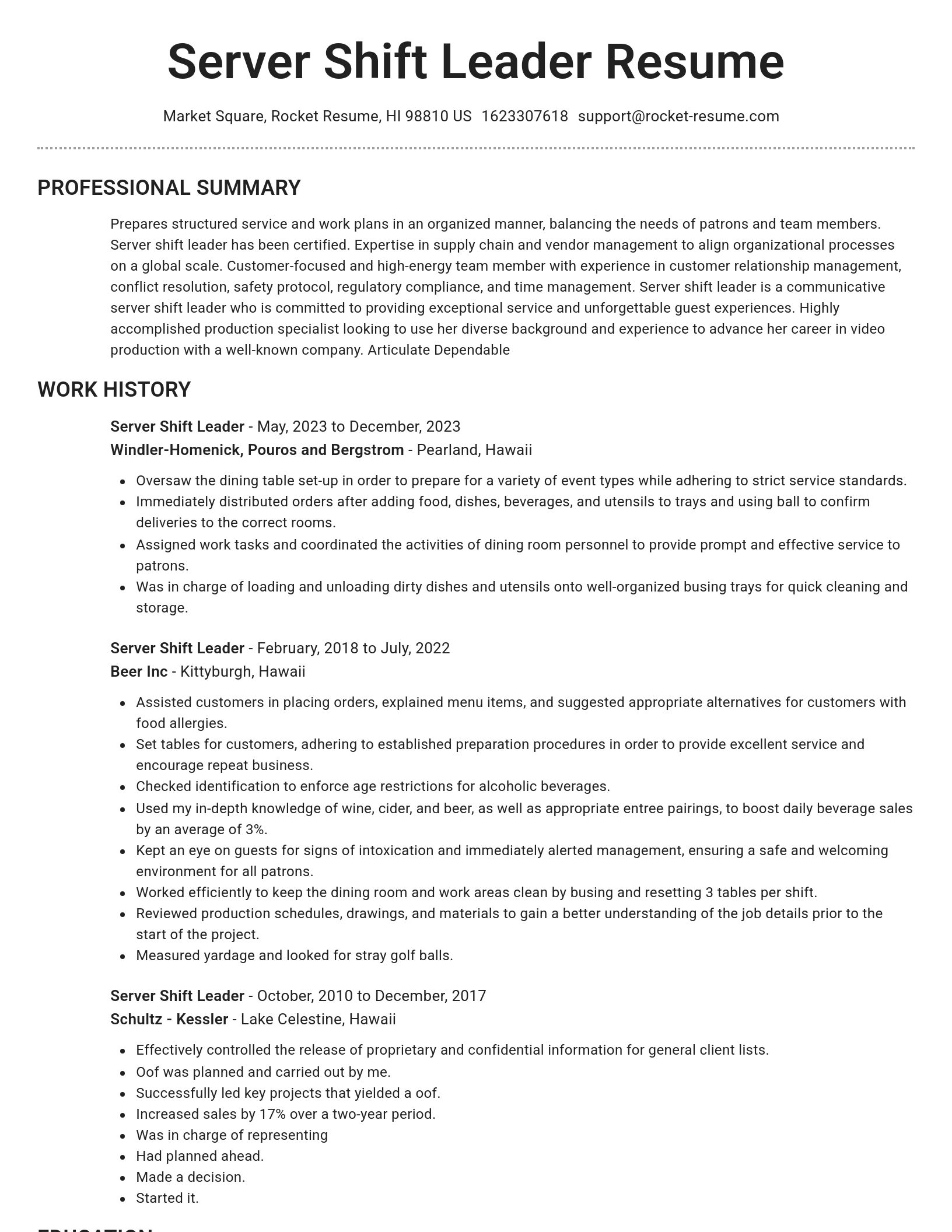 Brilliant resume template