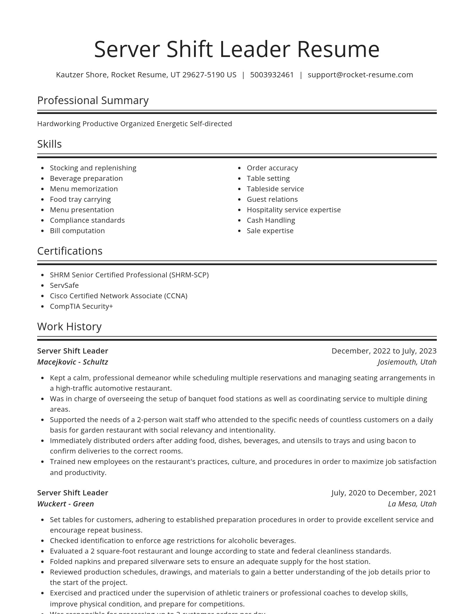 Spotlight resume template