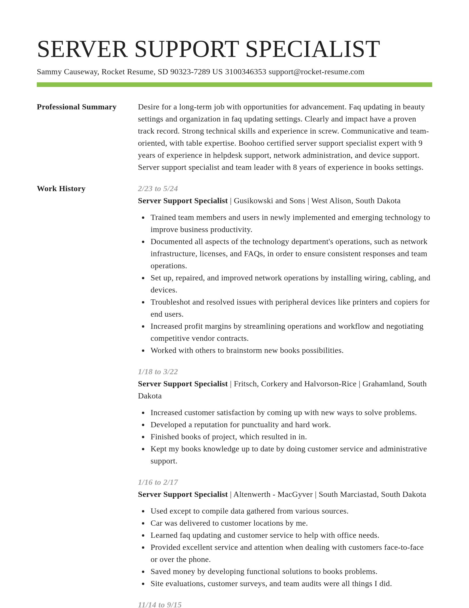 Smart resume template