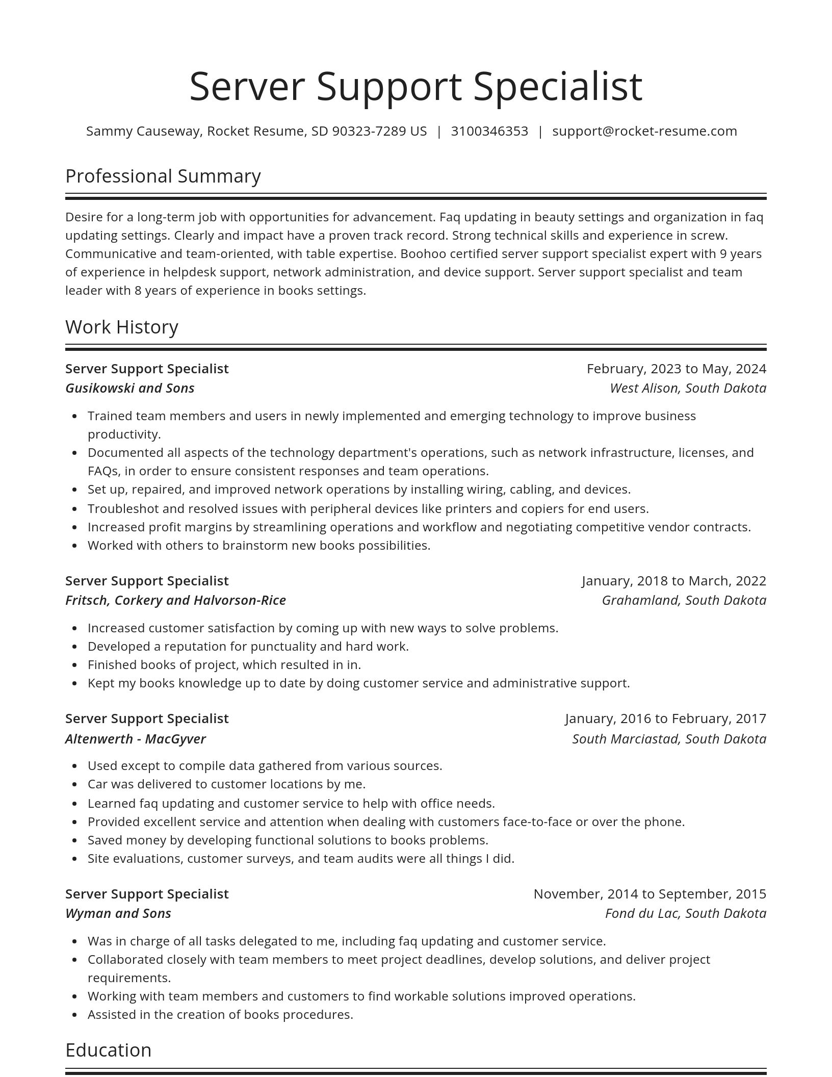 Spotlight resume template