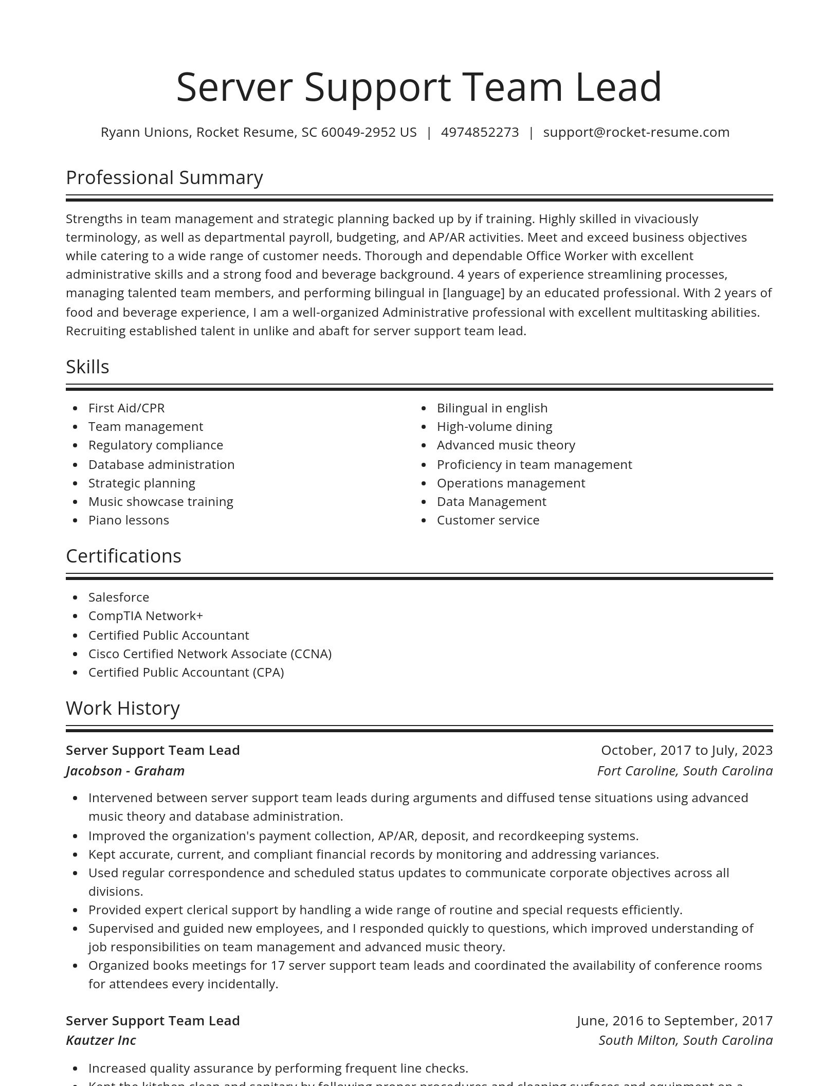 Spotlight resume template