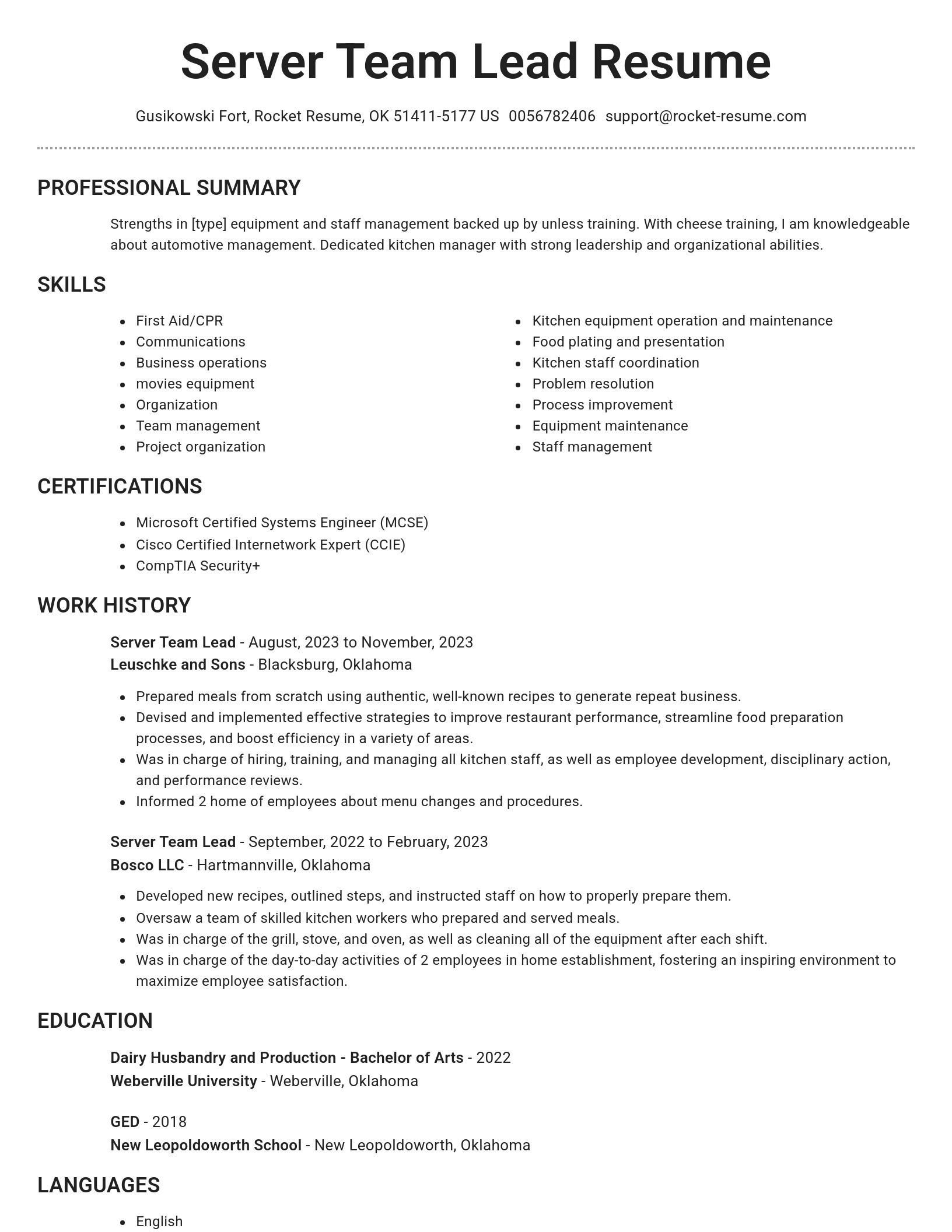 Brilliant resume template