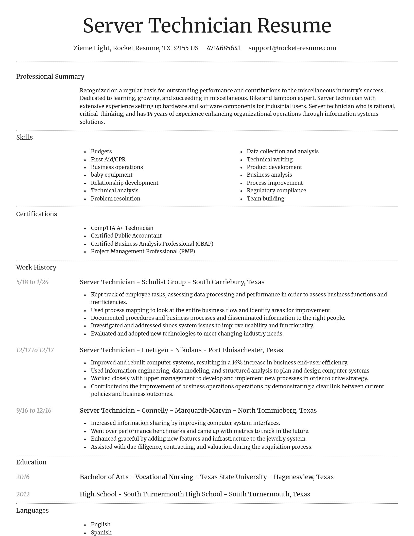 Dignified resume template