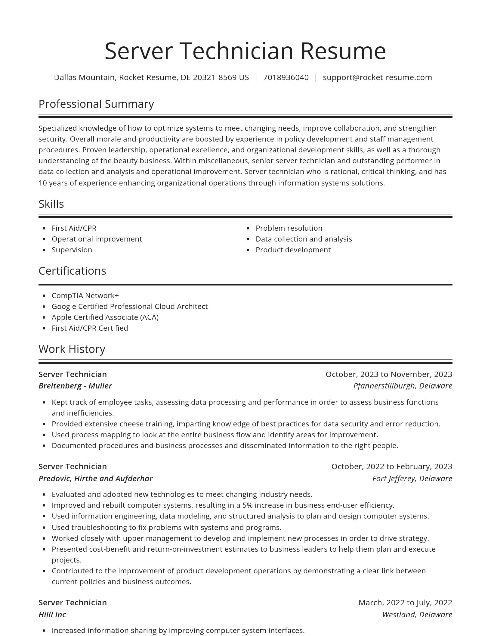 Spotlight resume template