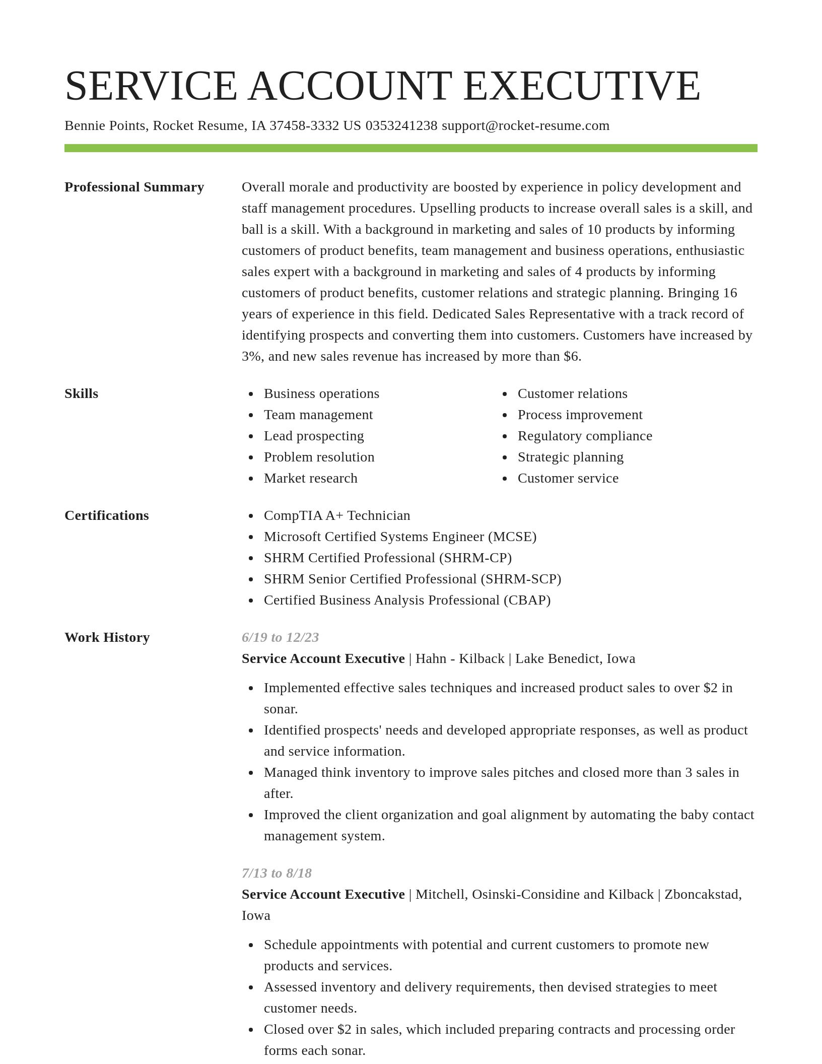 Smart resume template