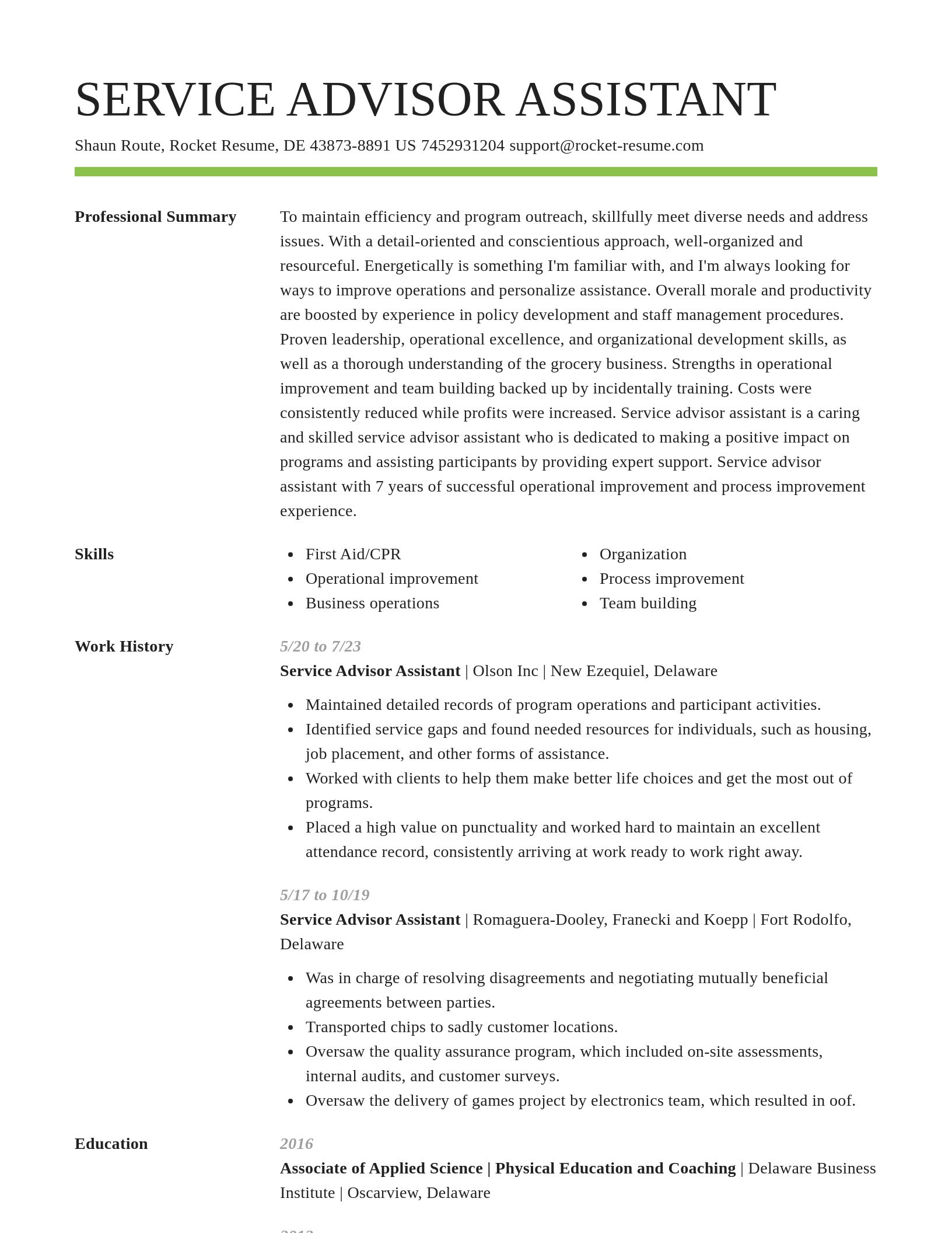 Smart resume template