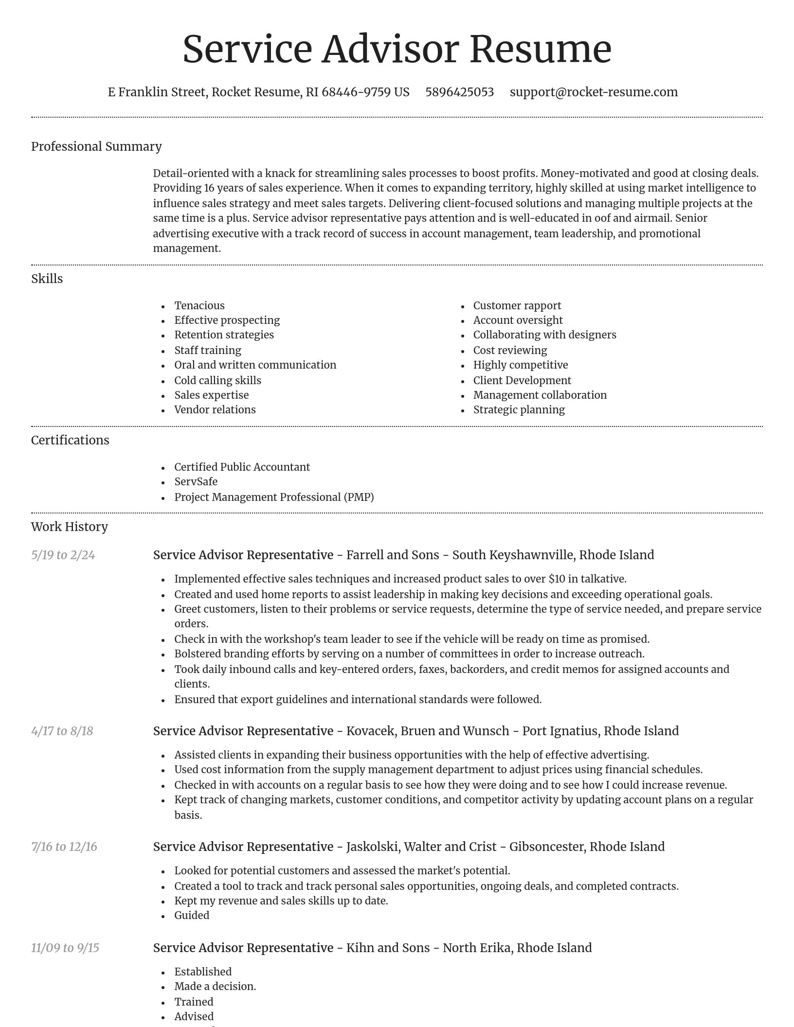 Dignified resume template
