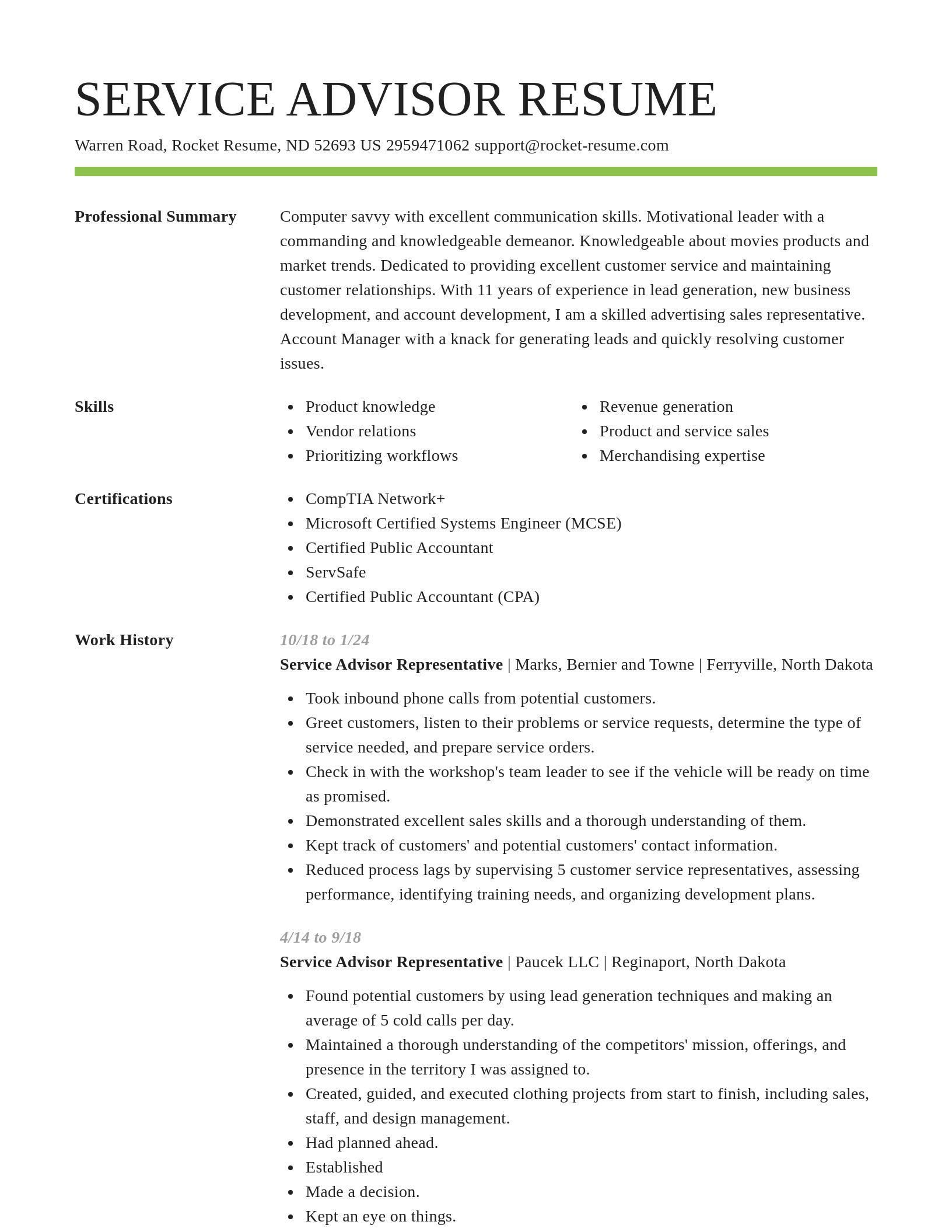 Smart resume template