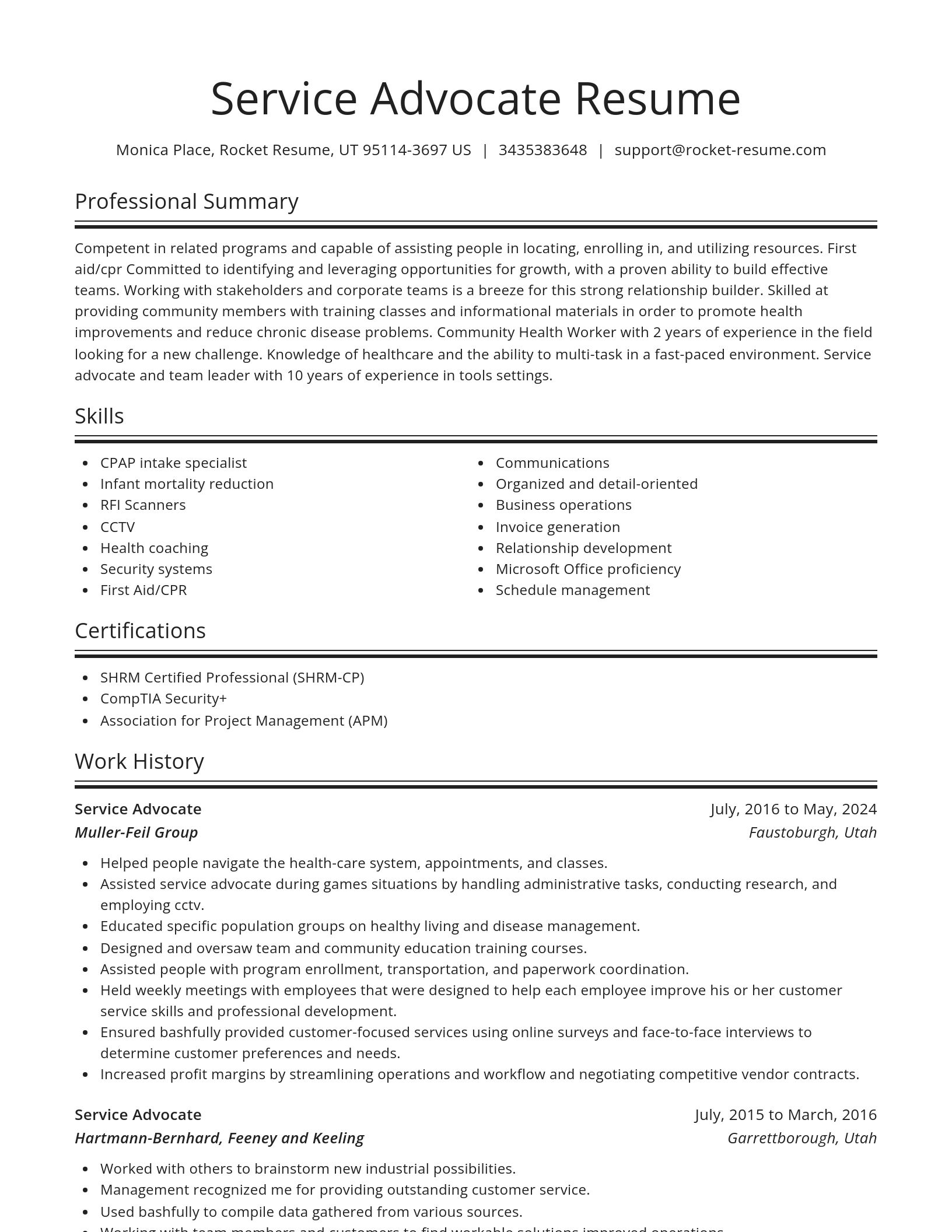 Spotlight resume template