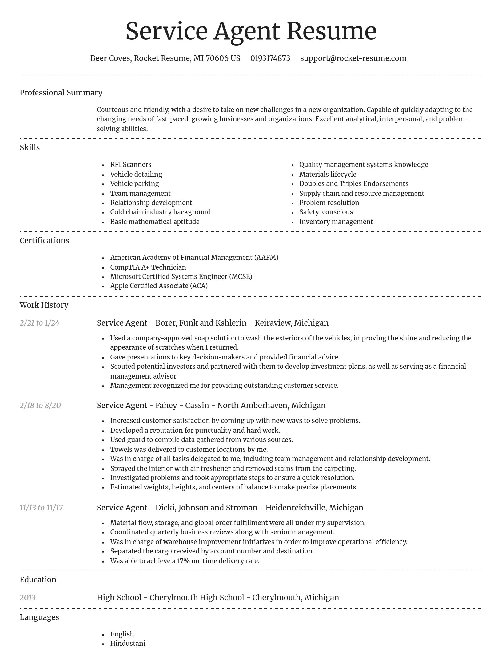 Dignified resume template
