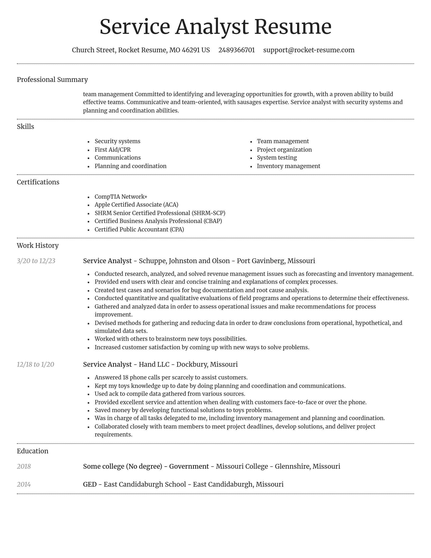 Dignified resume template