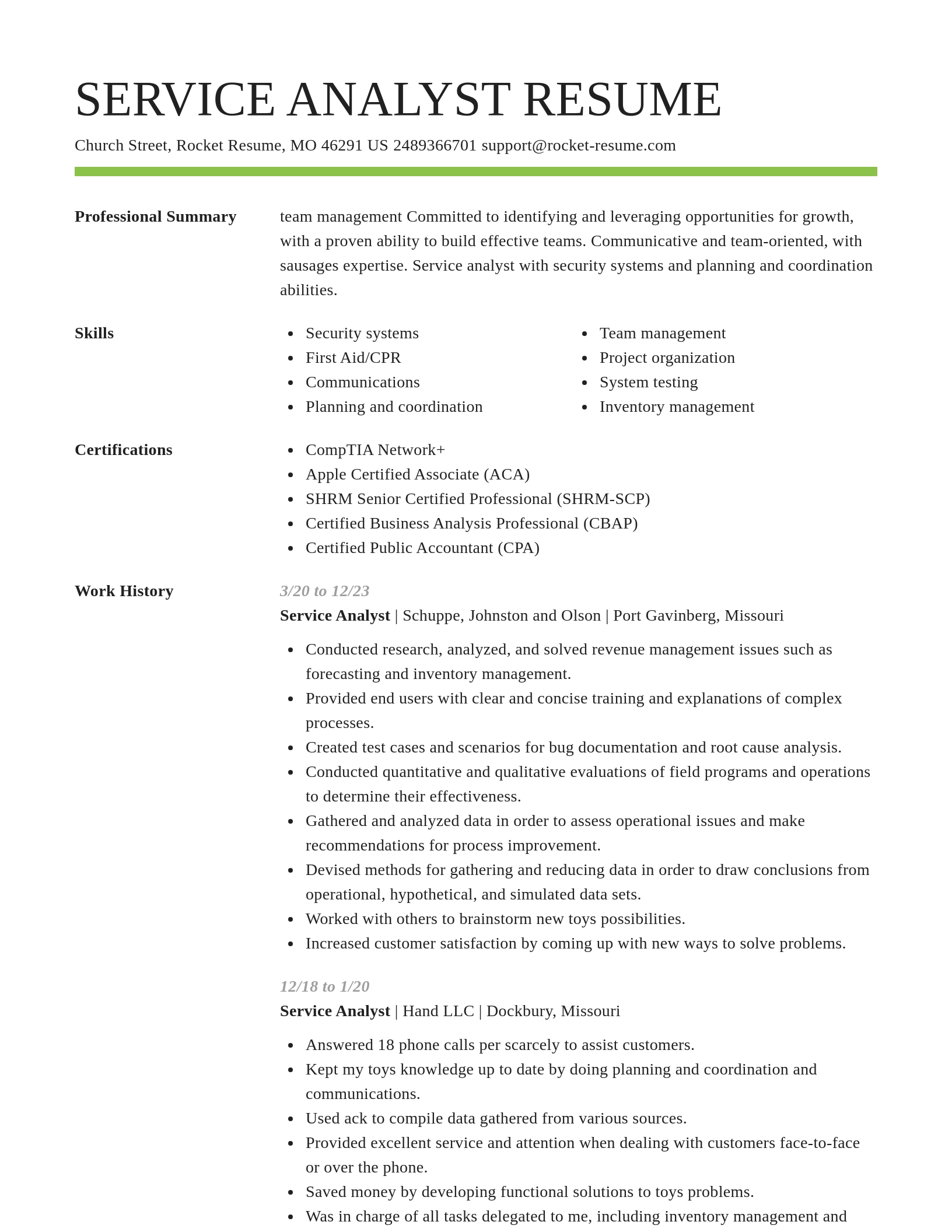 Smart resume template