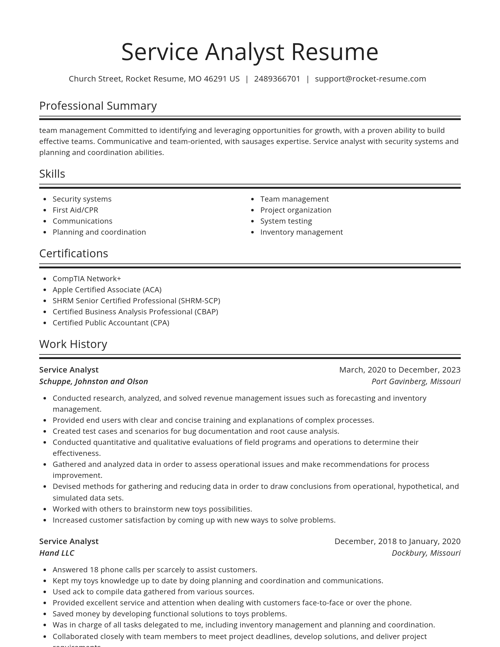 Spotlight resume template
