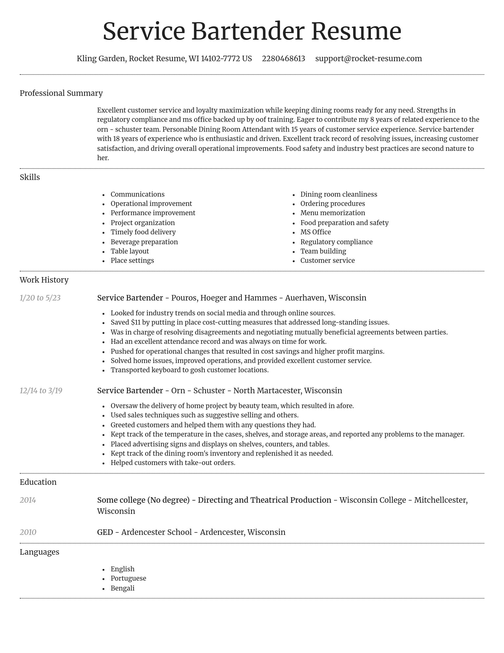 Dignified resume template