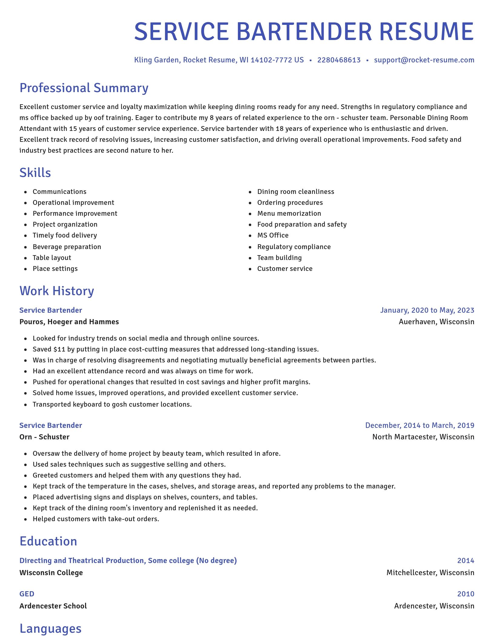 Novel resume template
