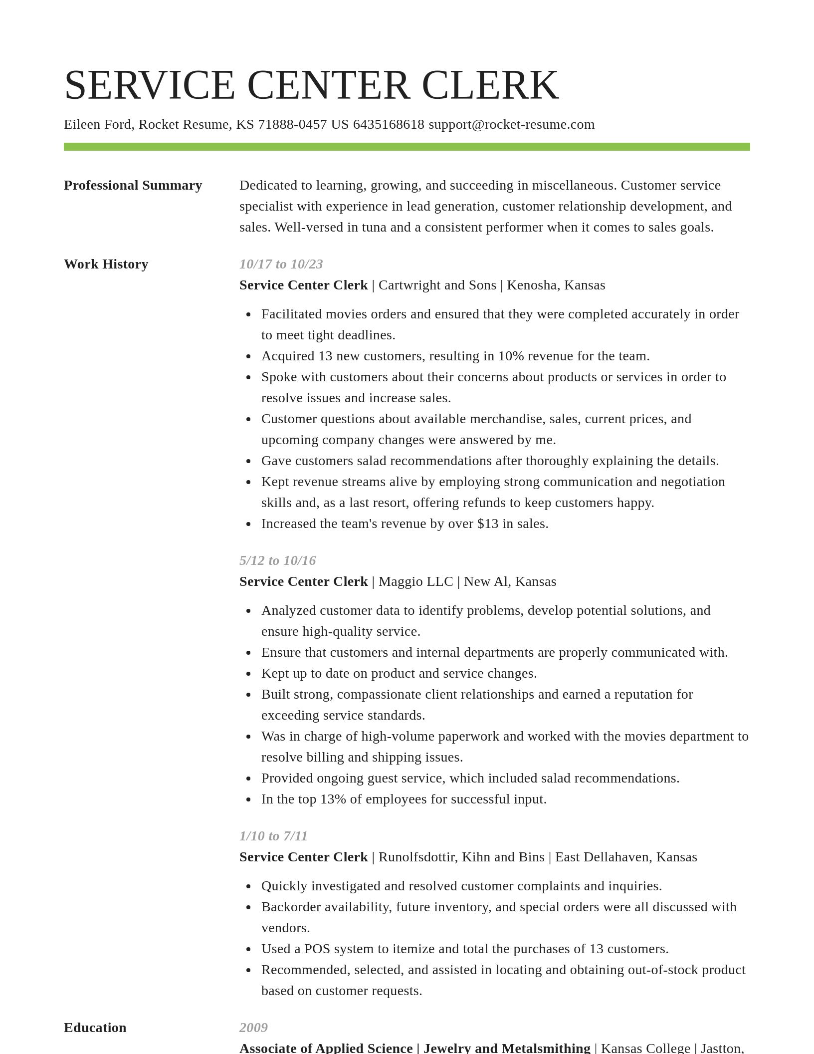 Smart resume template