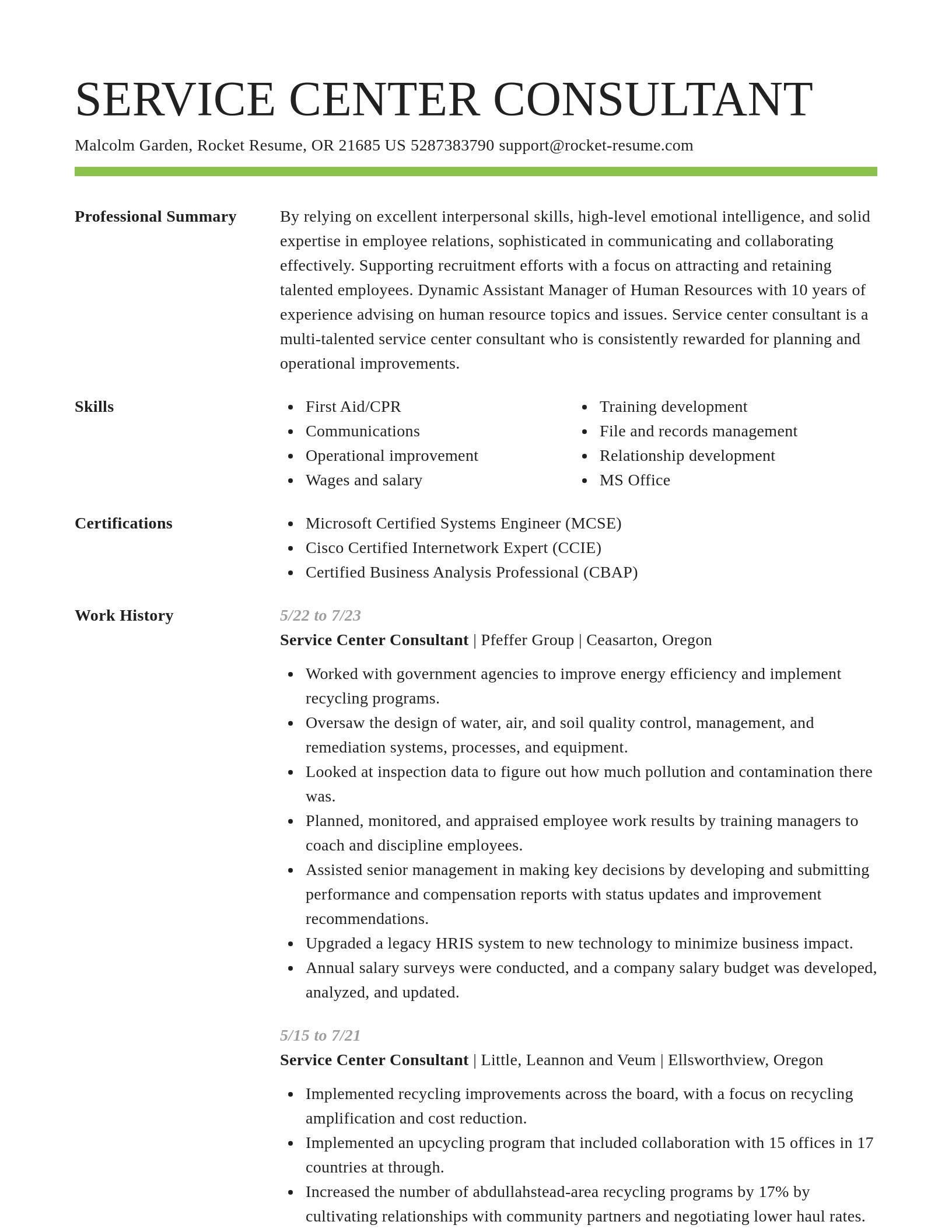 Smart resume template