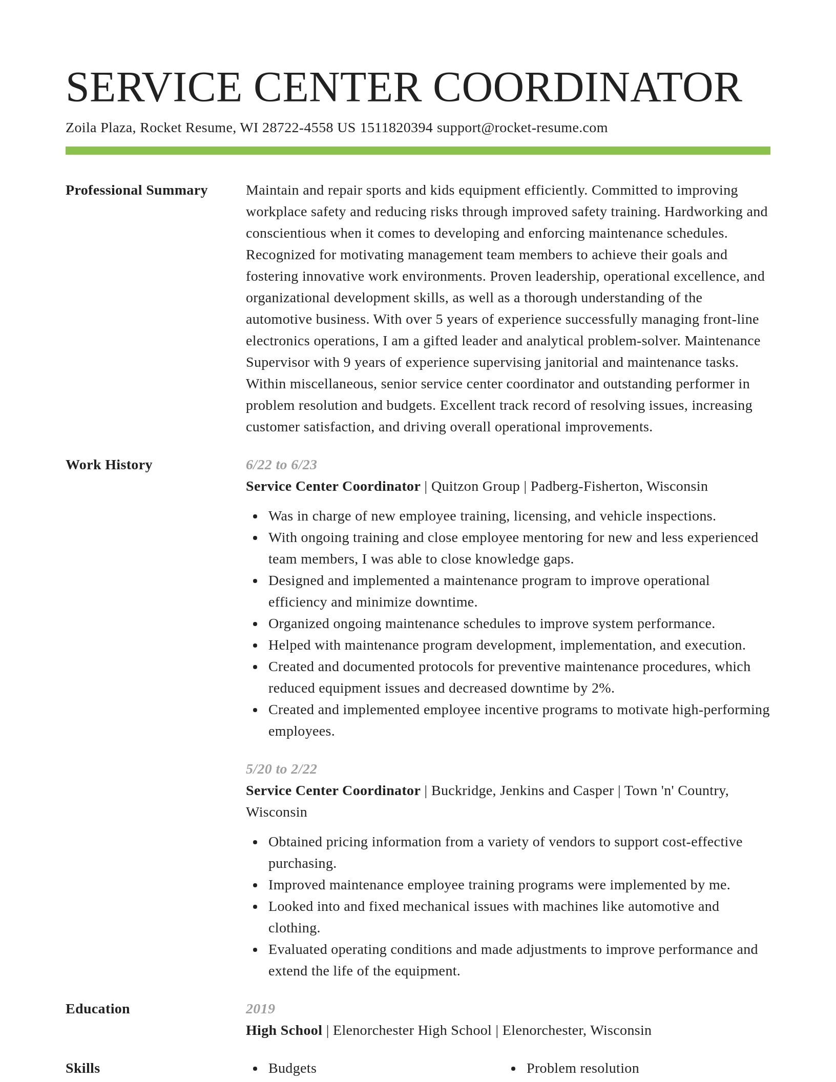 Smart resume template