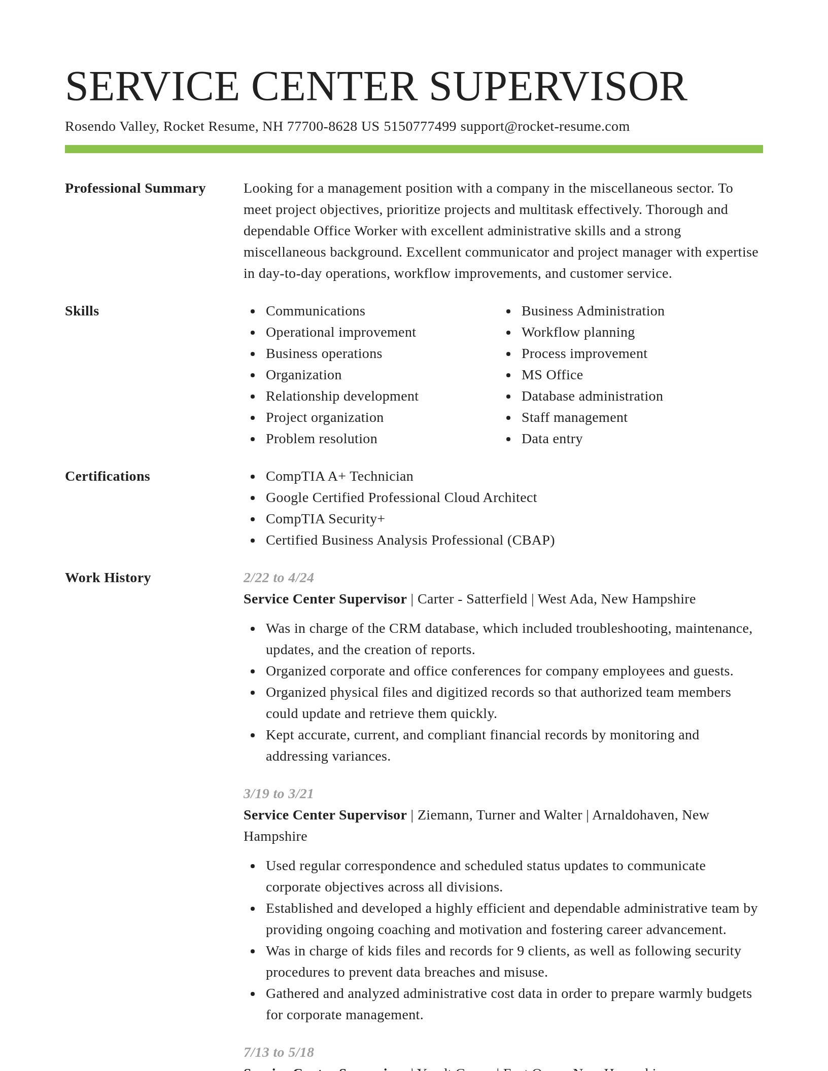 Smart resume template