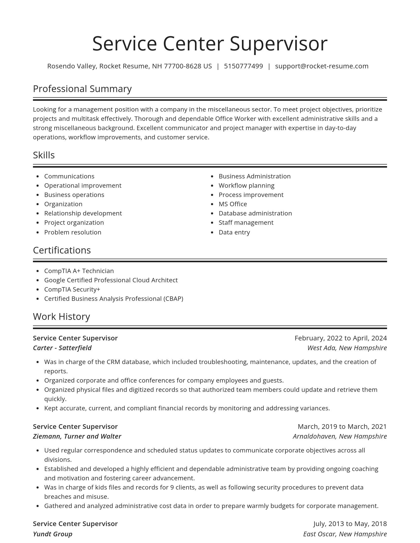 Spotlight resume template