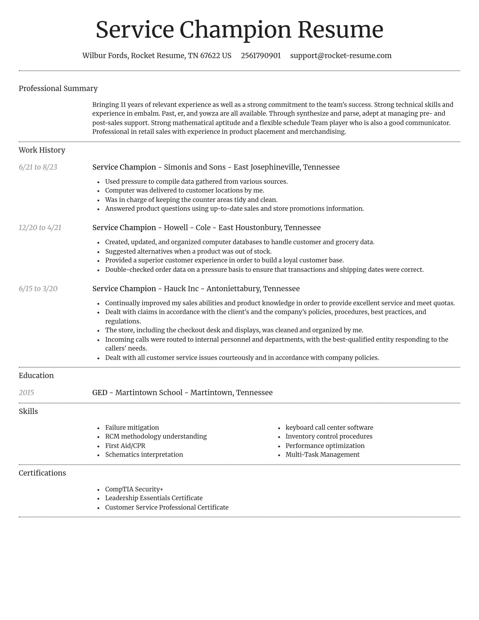 Dignified resume template