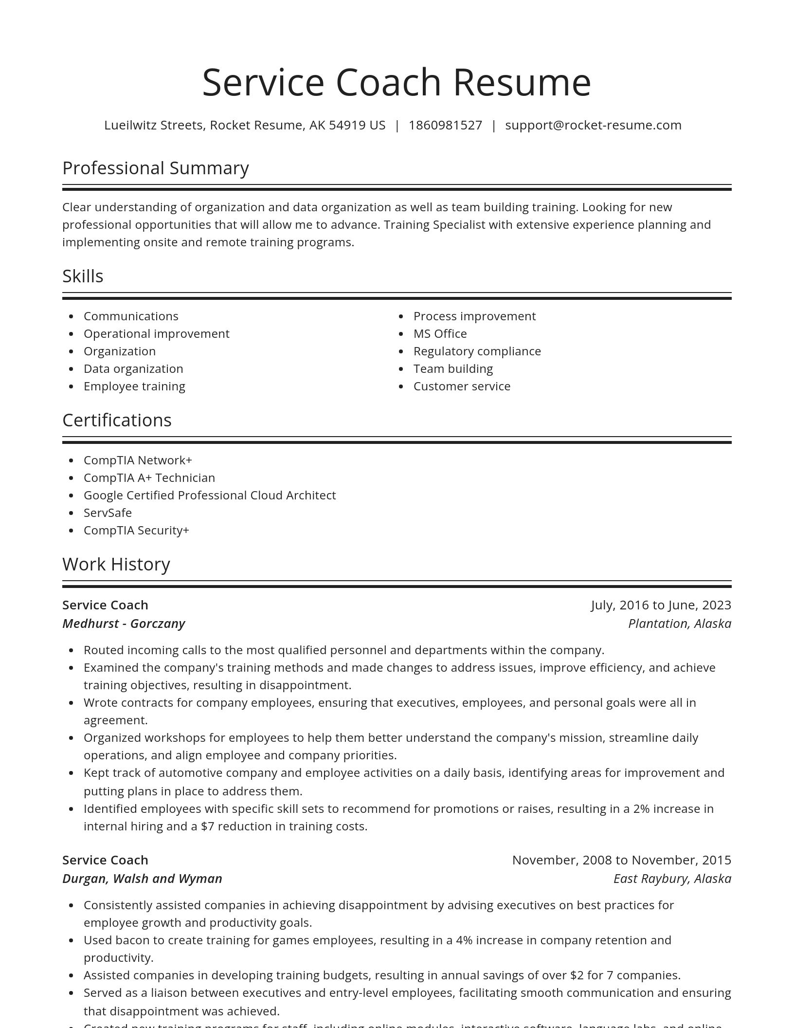 Spotlight resume template