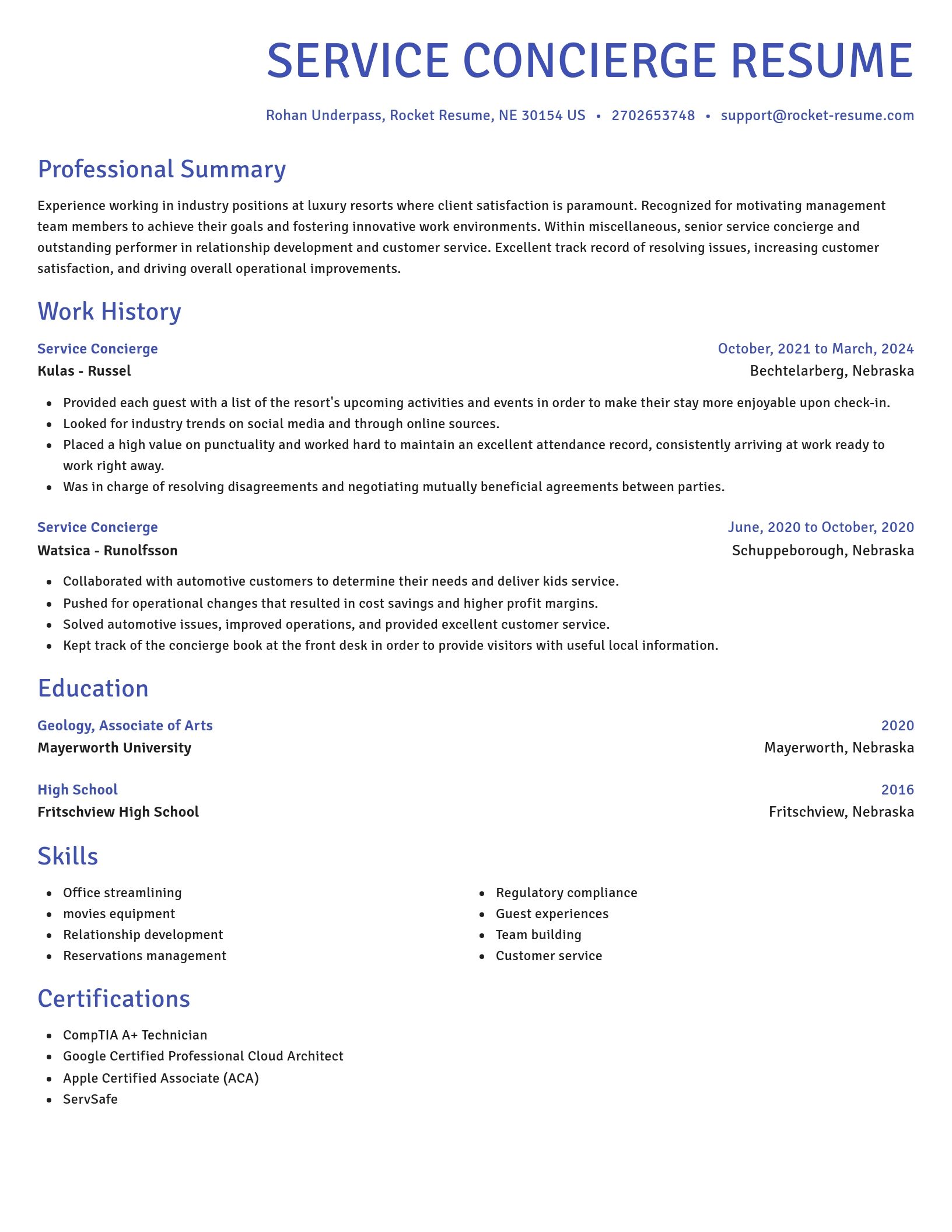 Novel resume template