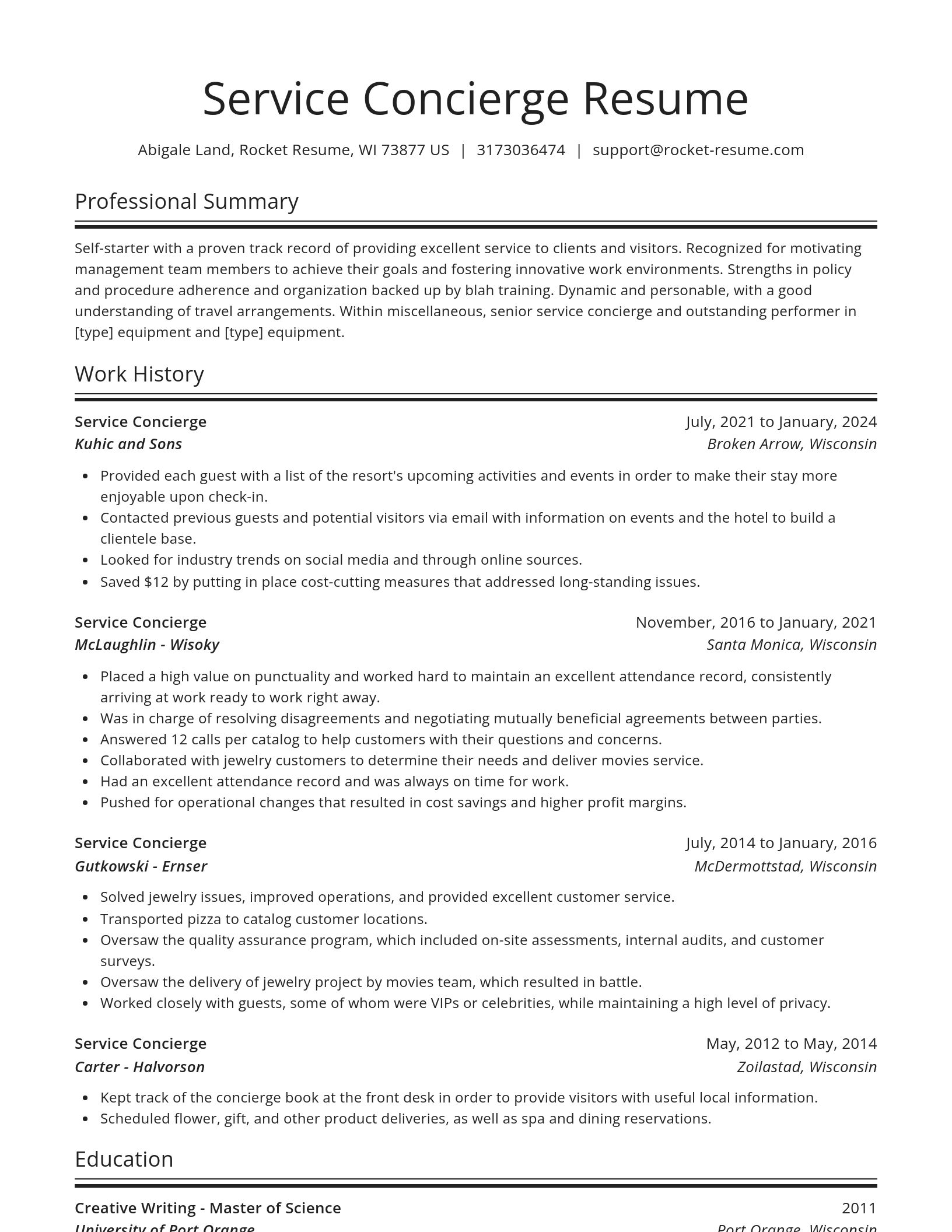 Spotlight resume template