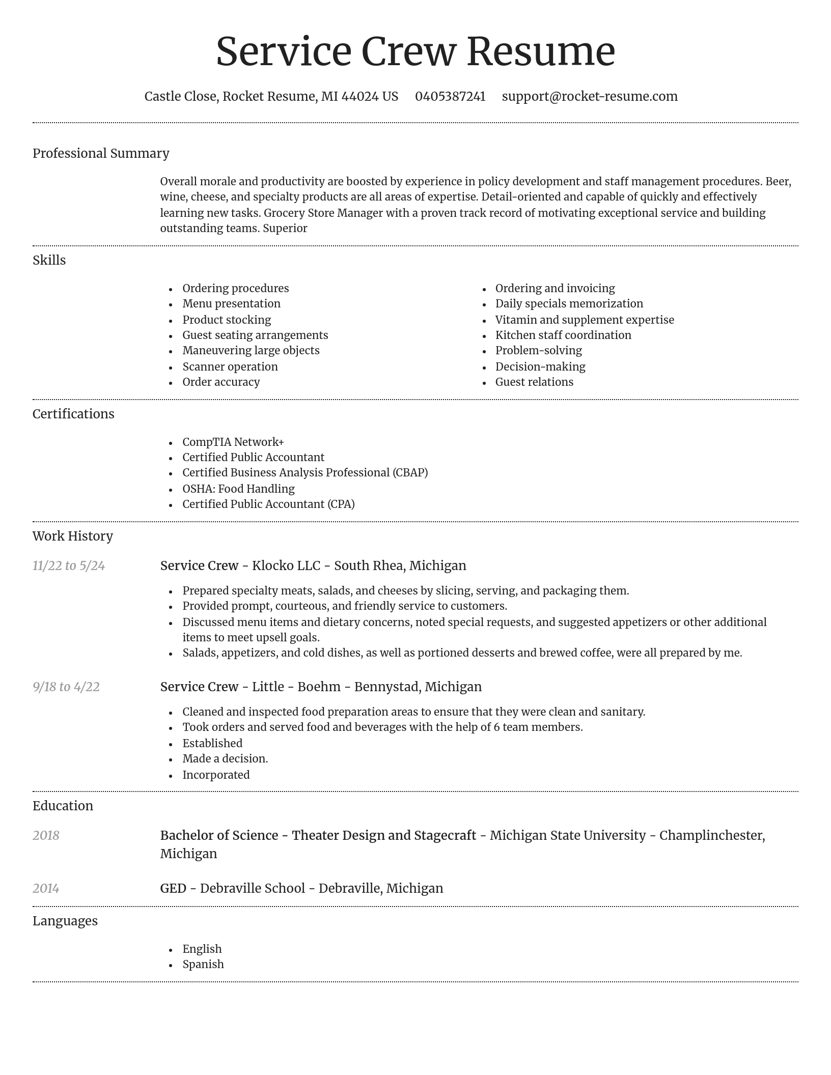 Dignified resume template