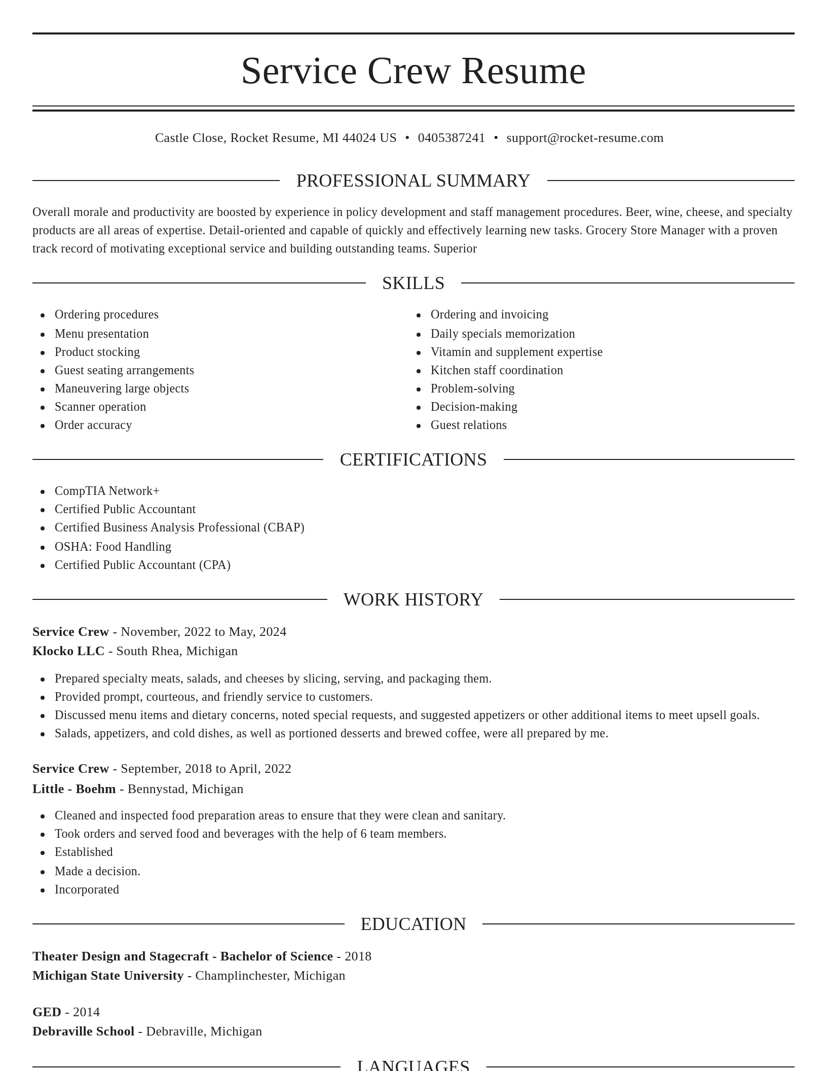 Elegant resume template