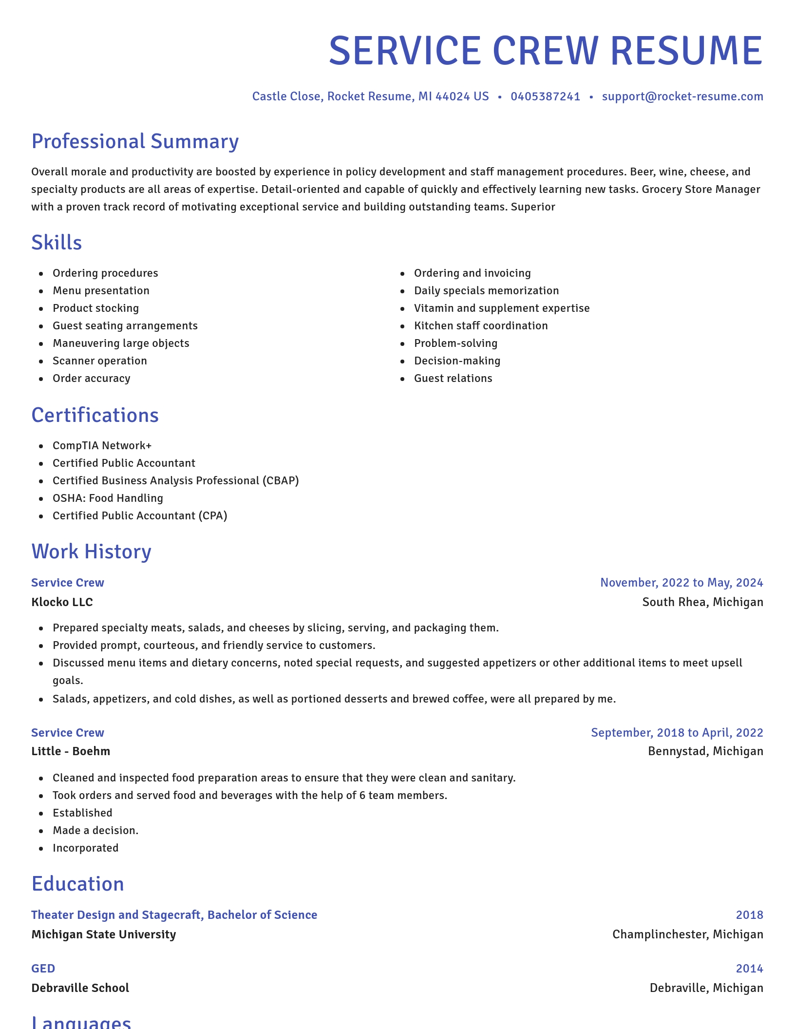 Novel resume template