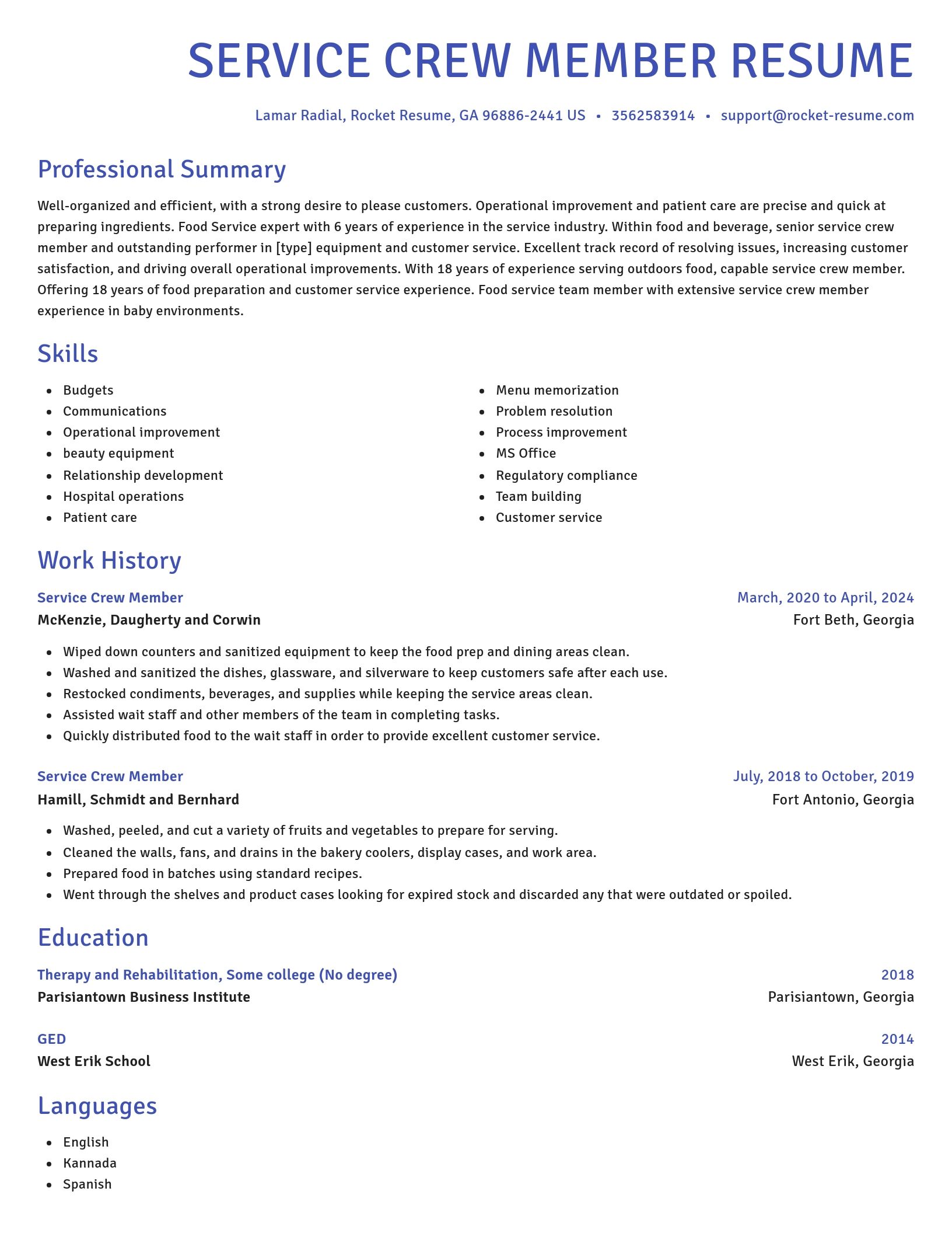 Novel resume template