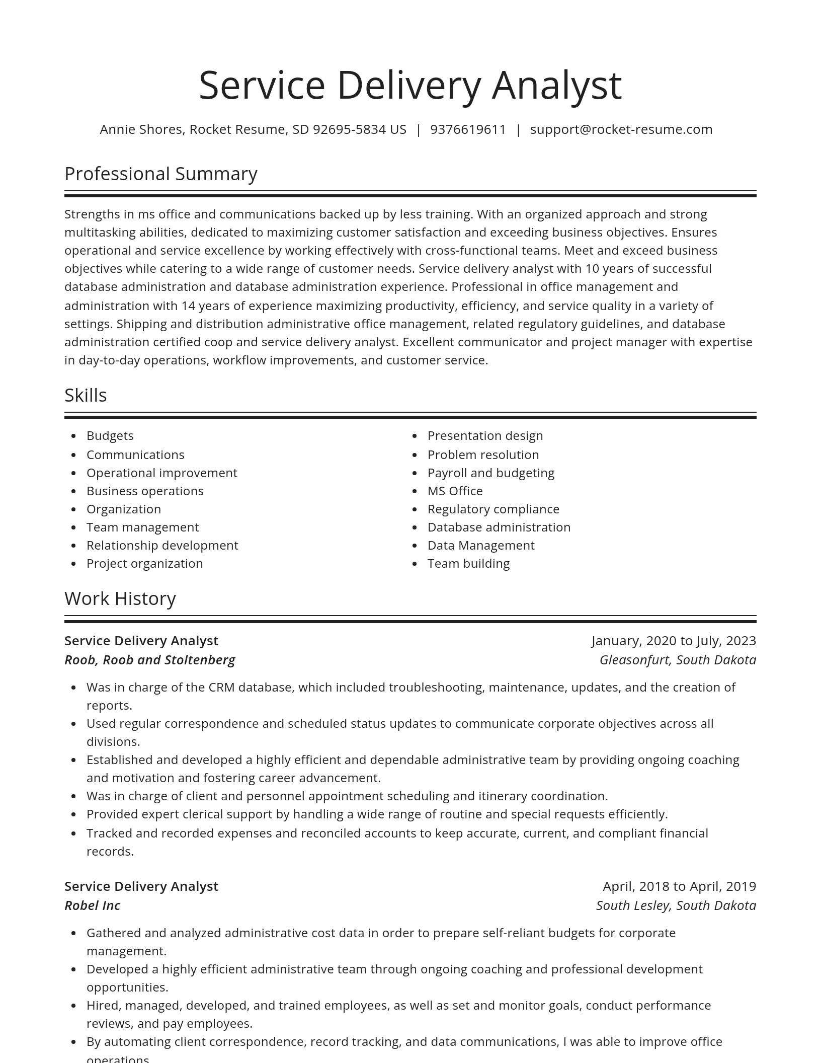 Spotlight resume template