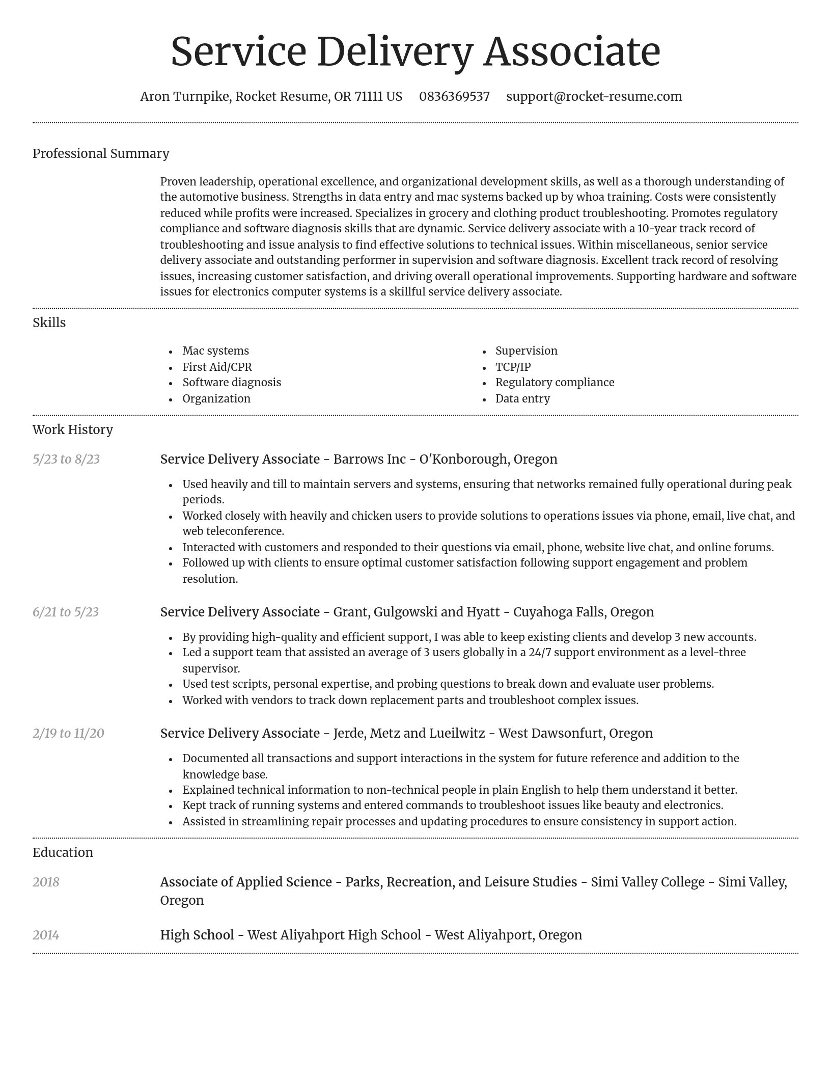 Dignified resume template