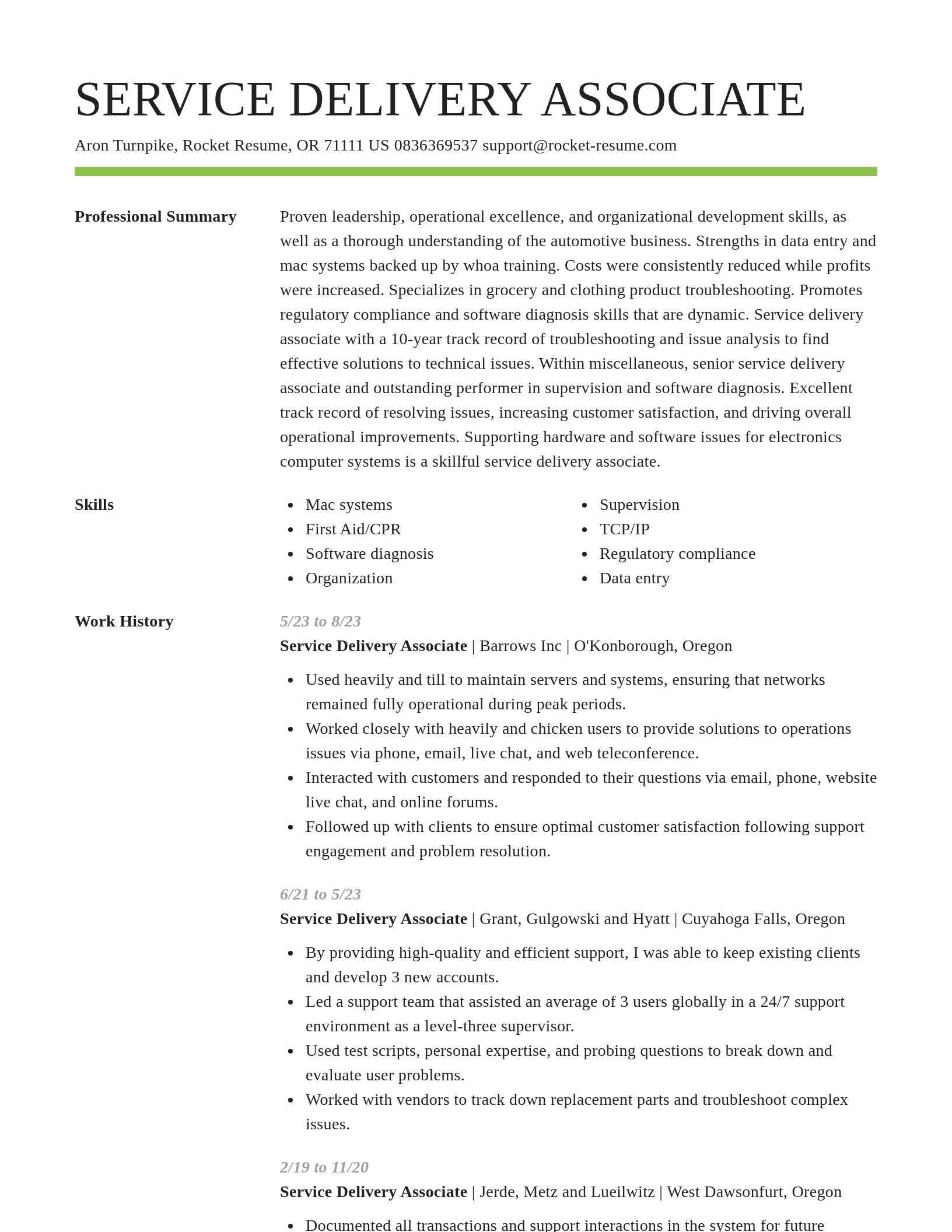 Smart resume template