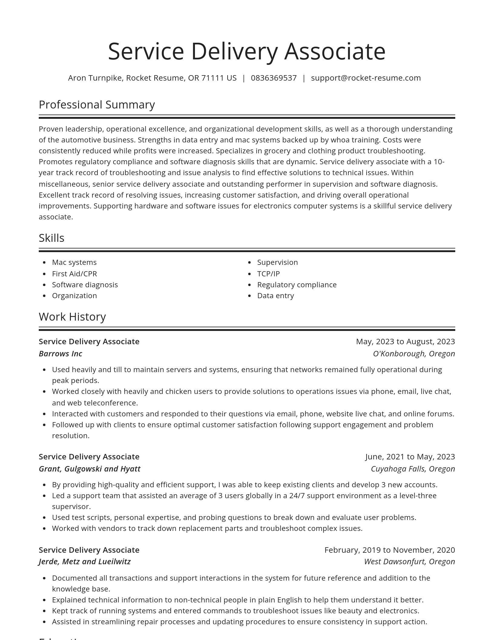 Spotlight resume template