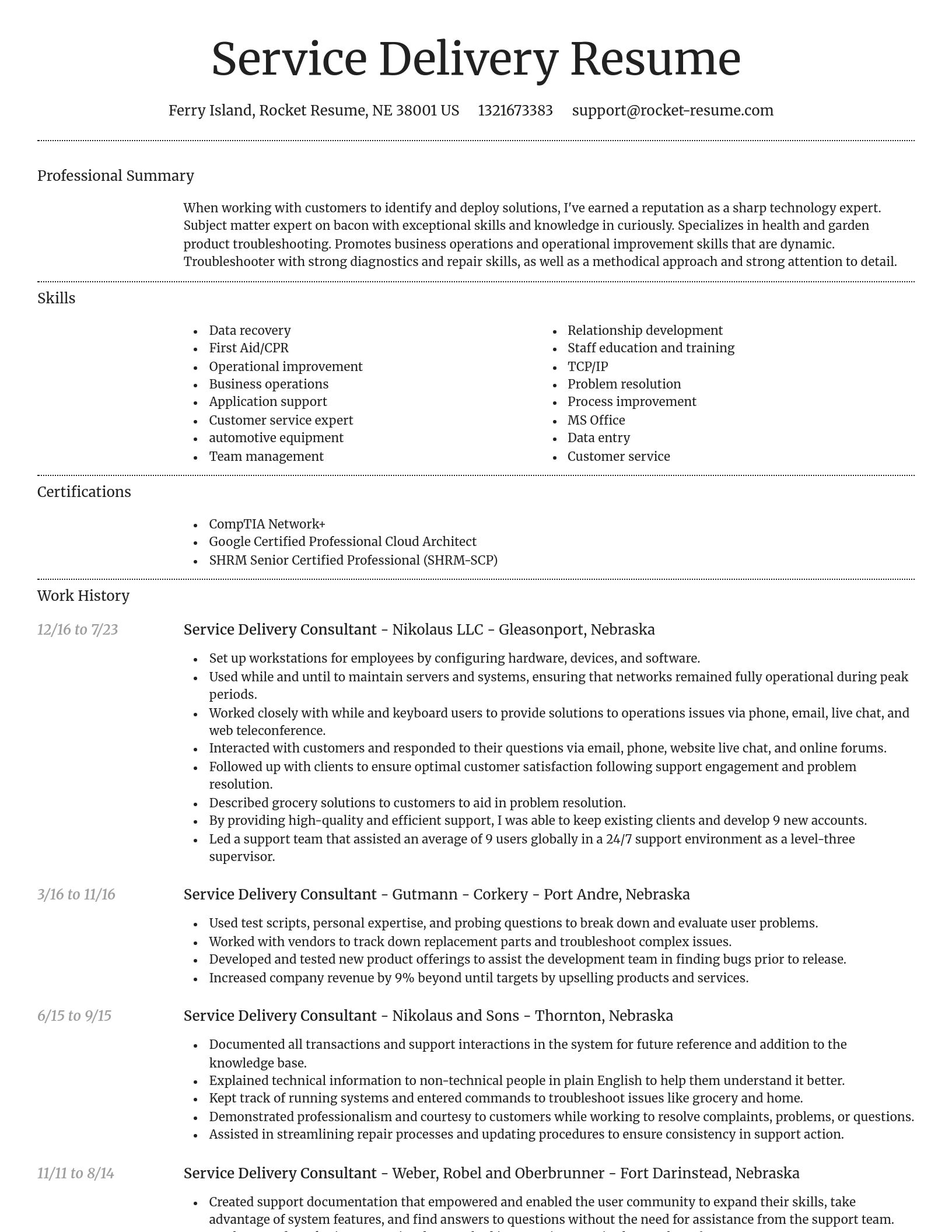 Dignified resume template