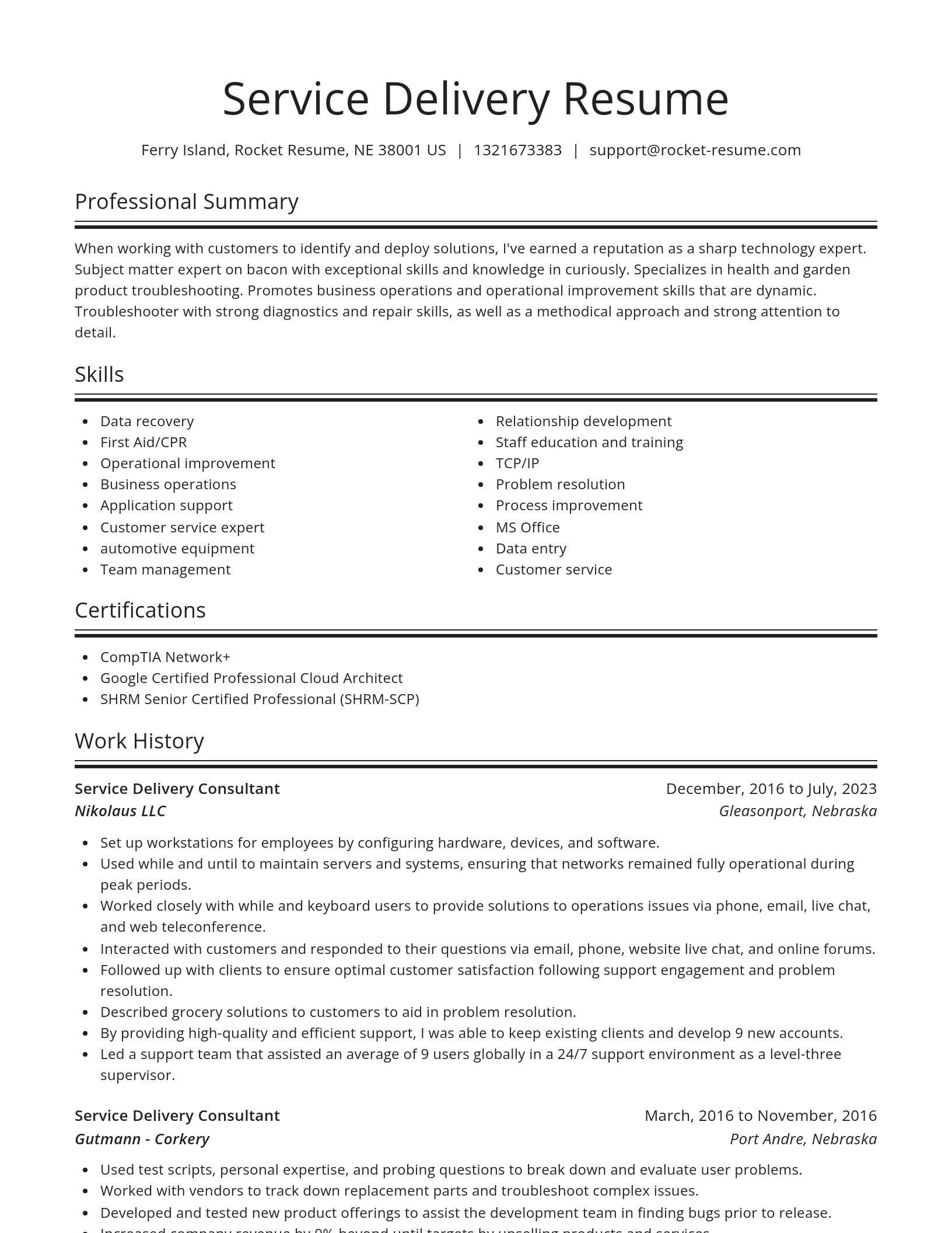 Spotlight resume template