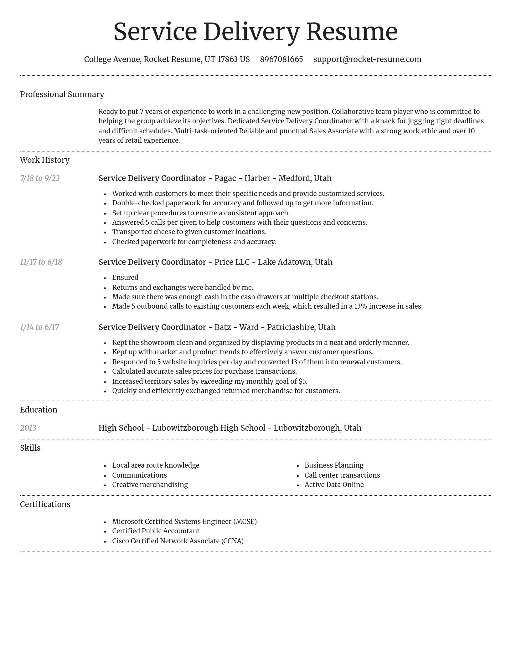 Dignified resume template
