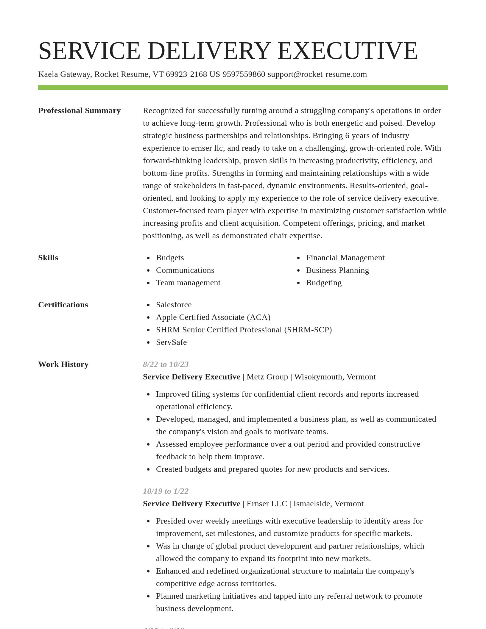 Smart resume template